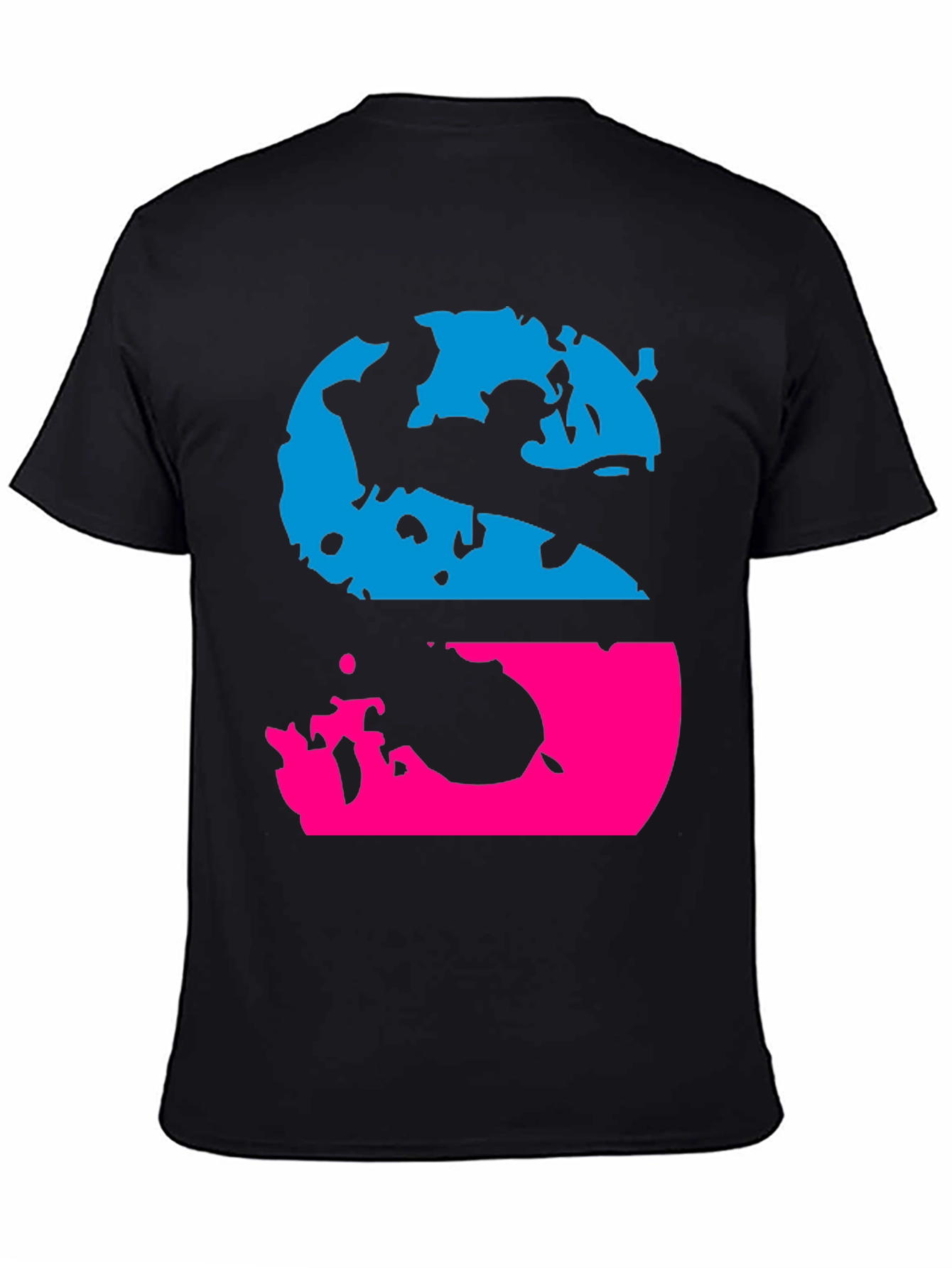 Retro S Graphic Tee - Black Crew Neck T-Shirt