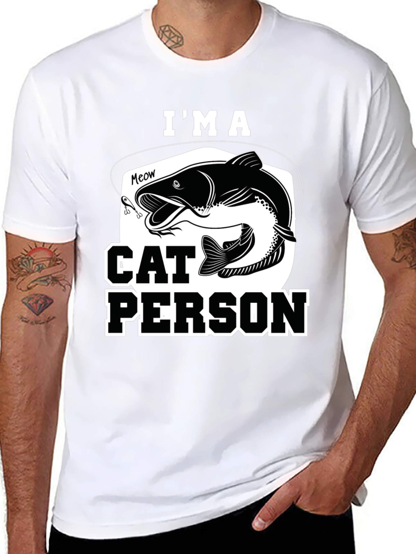 Im a Cat Person Fishing T-Shirt
