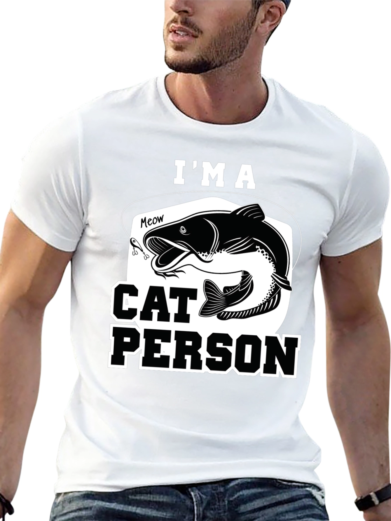 Im a Cat Person Fishing T-Shirt