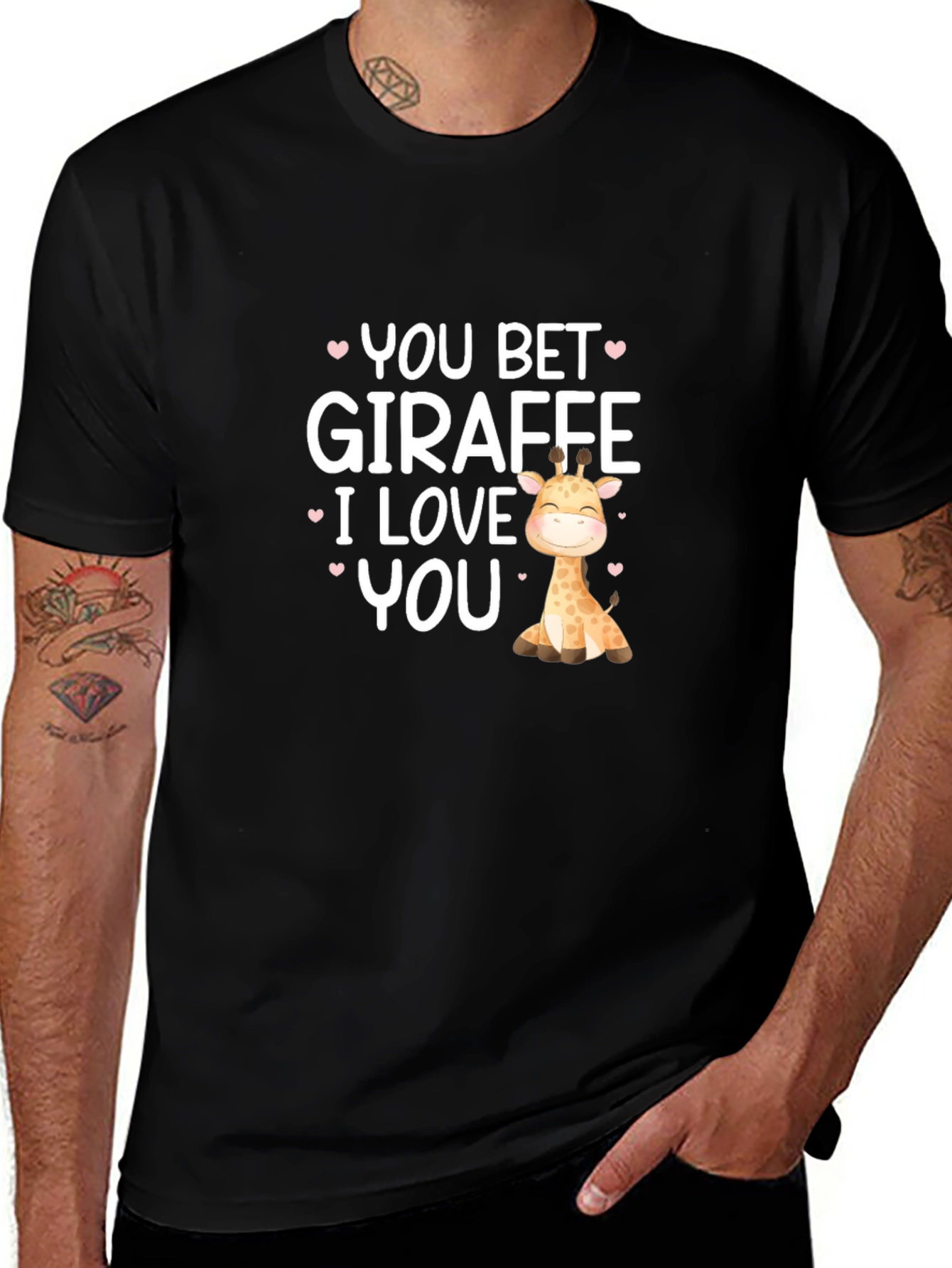 You Bet Giraffe I Love You Black T-Shirt