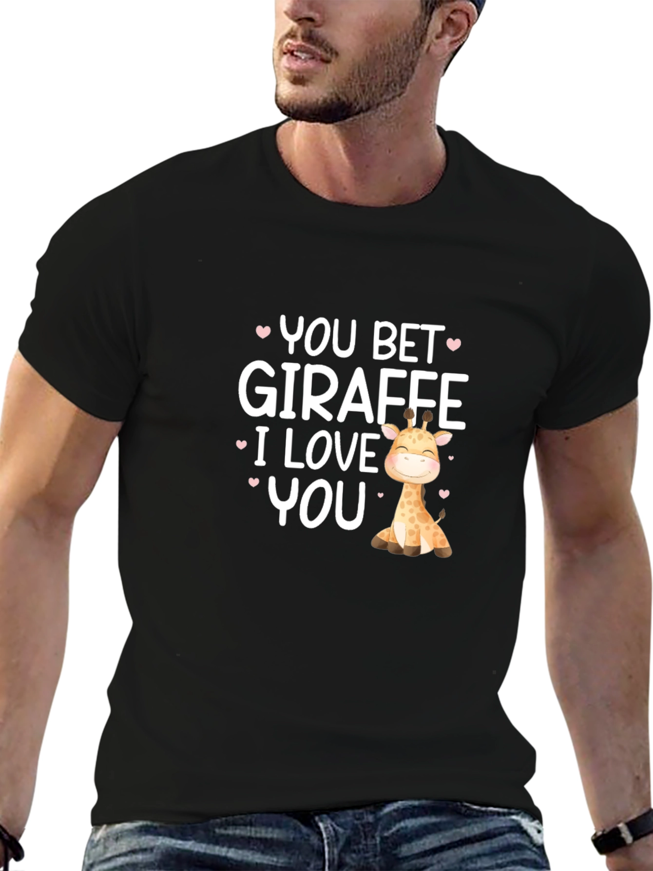 You Bet Giraffe I Love You Black T-Shirt