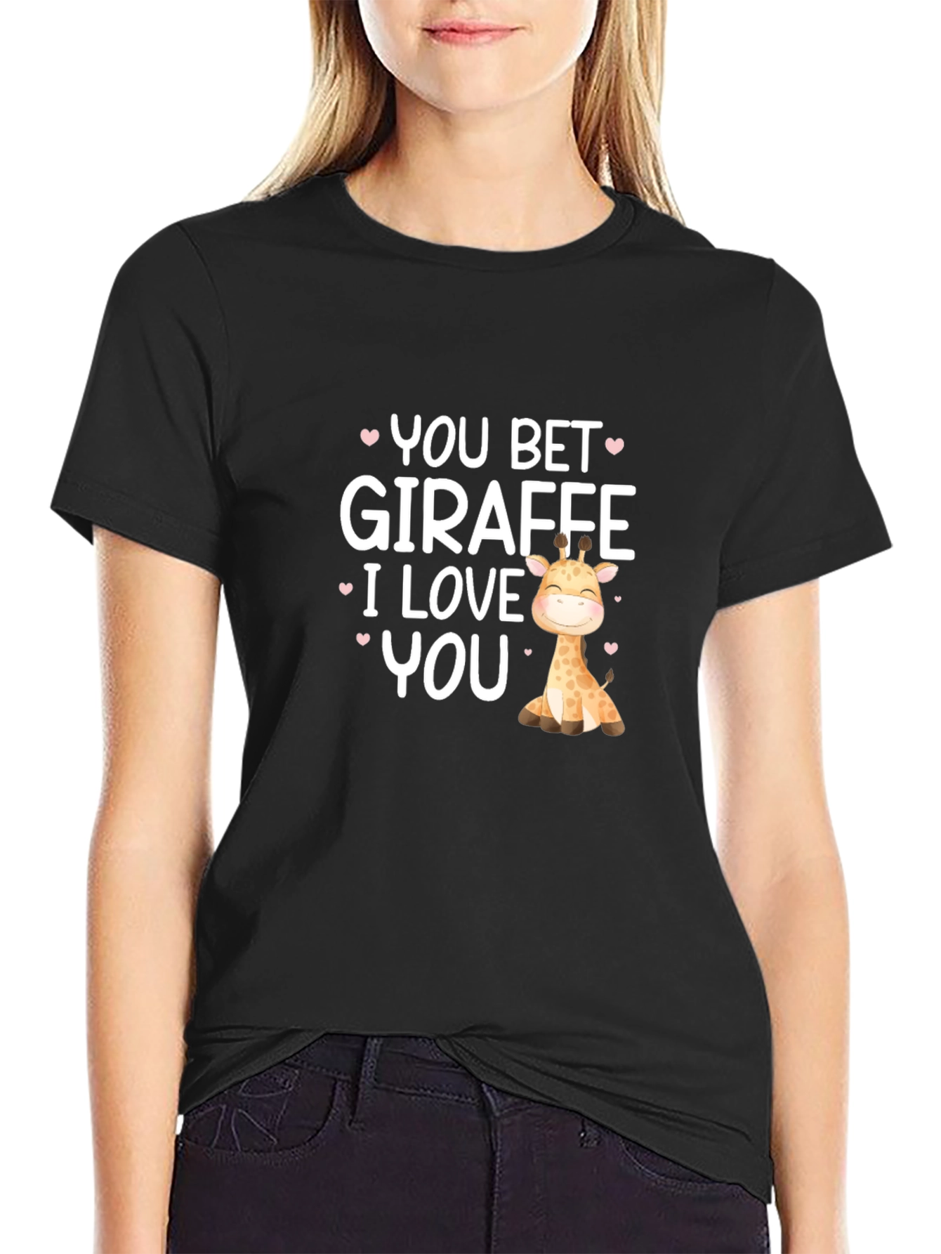 You Bet Giraffe I Love You Black T-Shirt