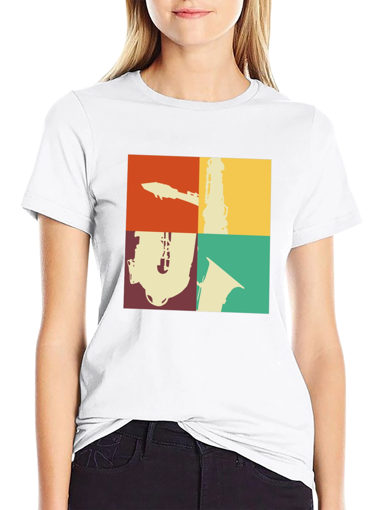 Retro Music T-Shirt: Saxophone Clarinet Design