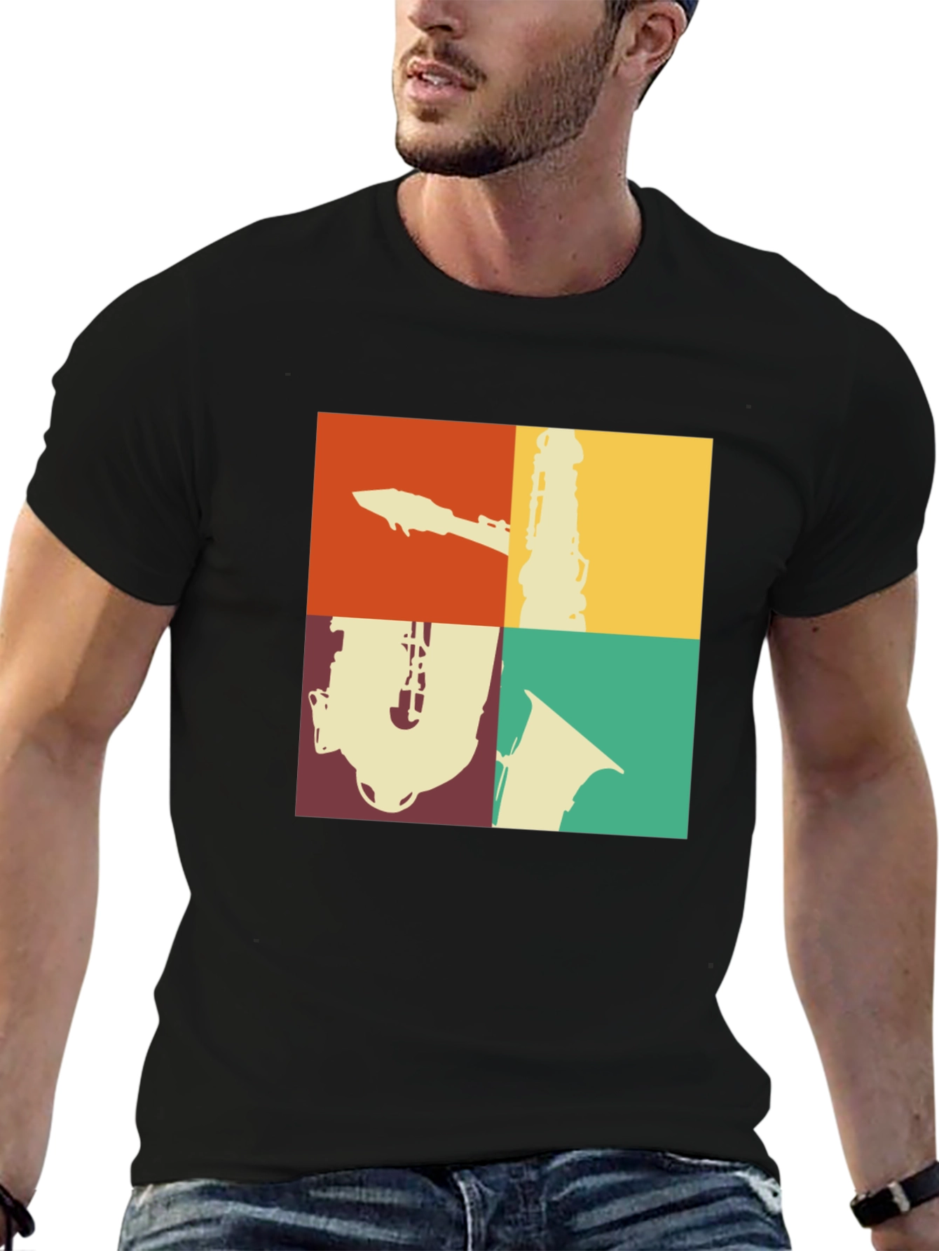 Retro Music T-Shirt: Saxophone Clarinet Design