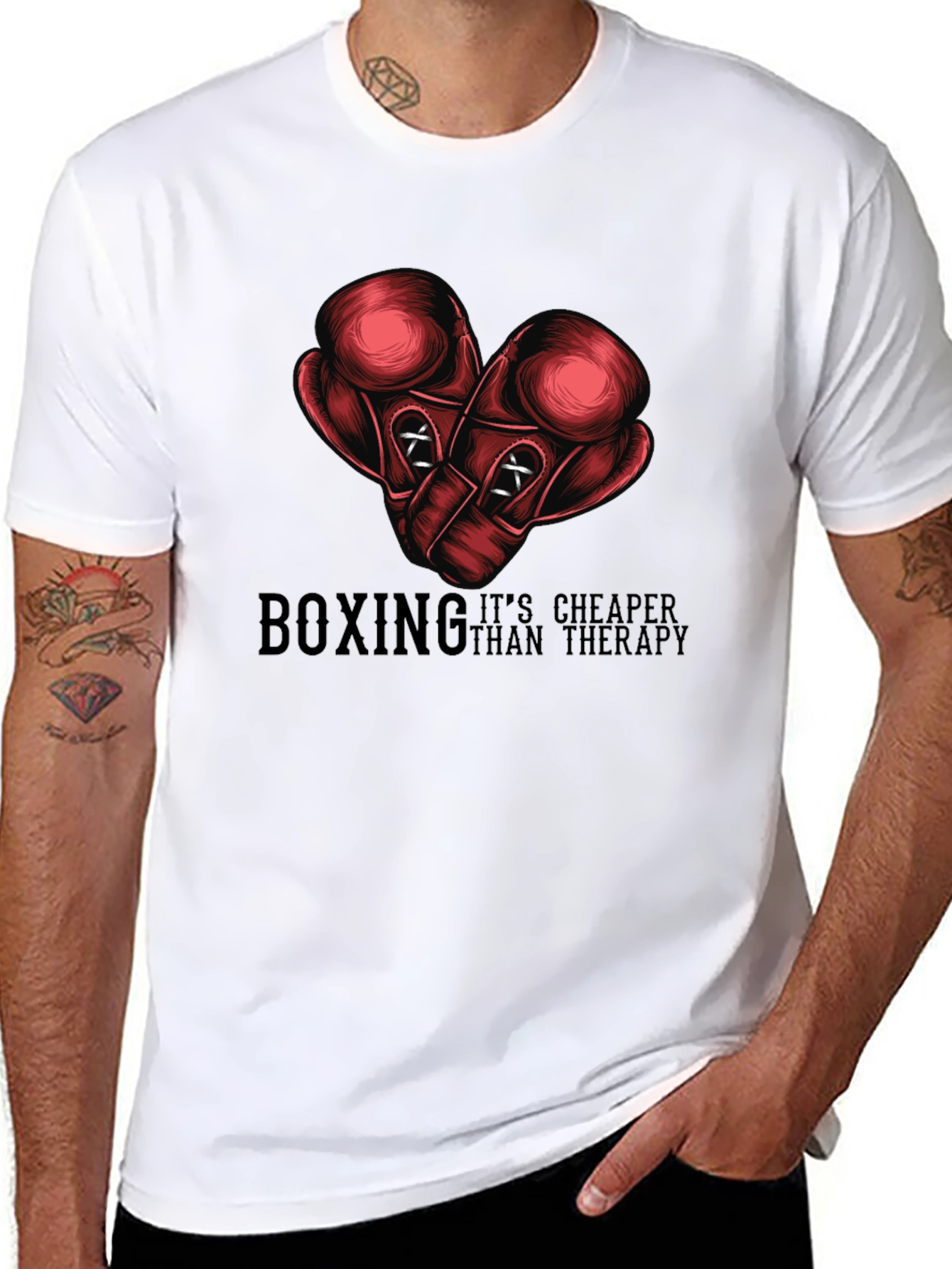 Boxing Cheaper Than Therapy Graphic Tee