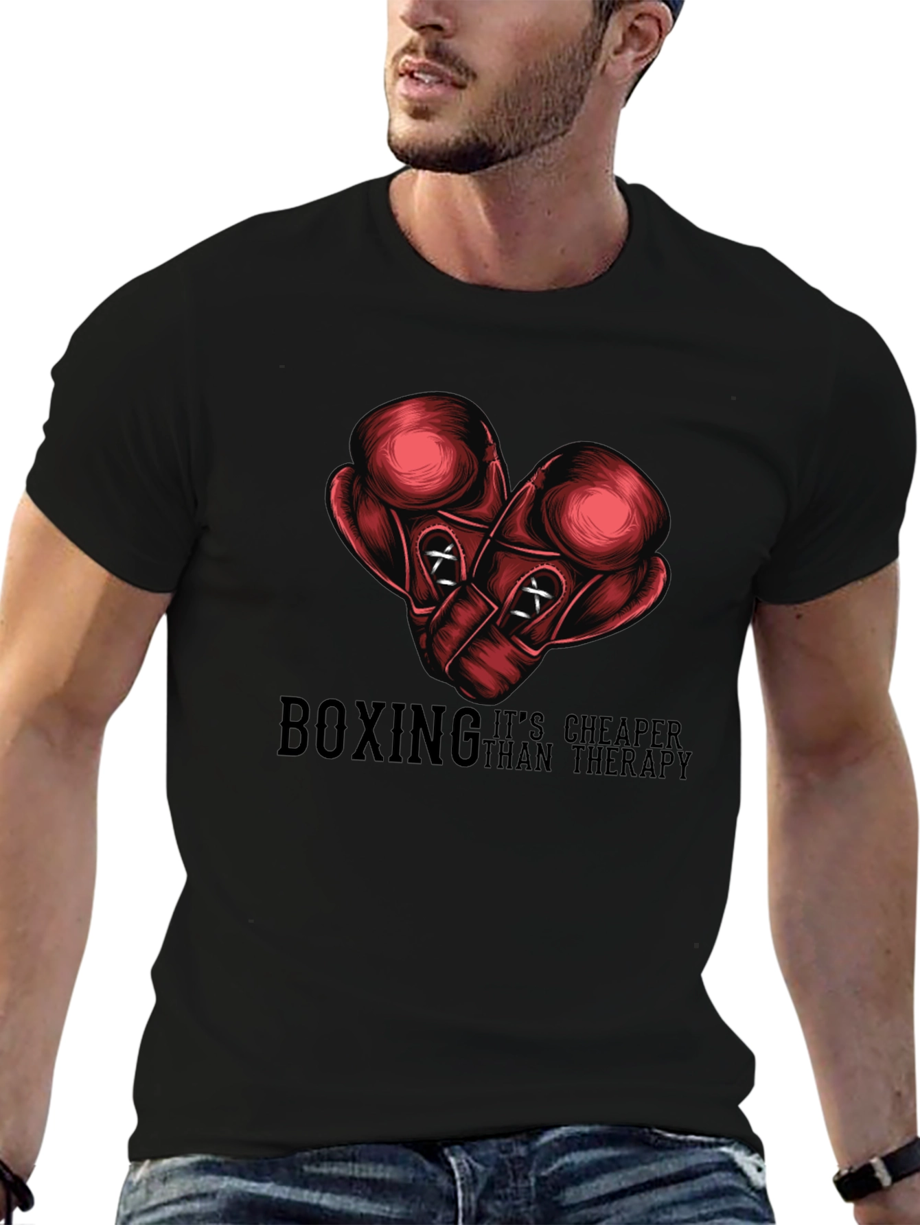 Boxing Cheaper Than Therapy Graphic Tee