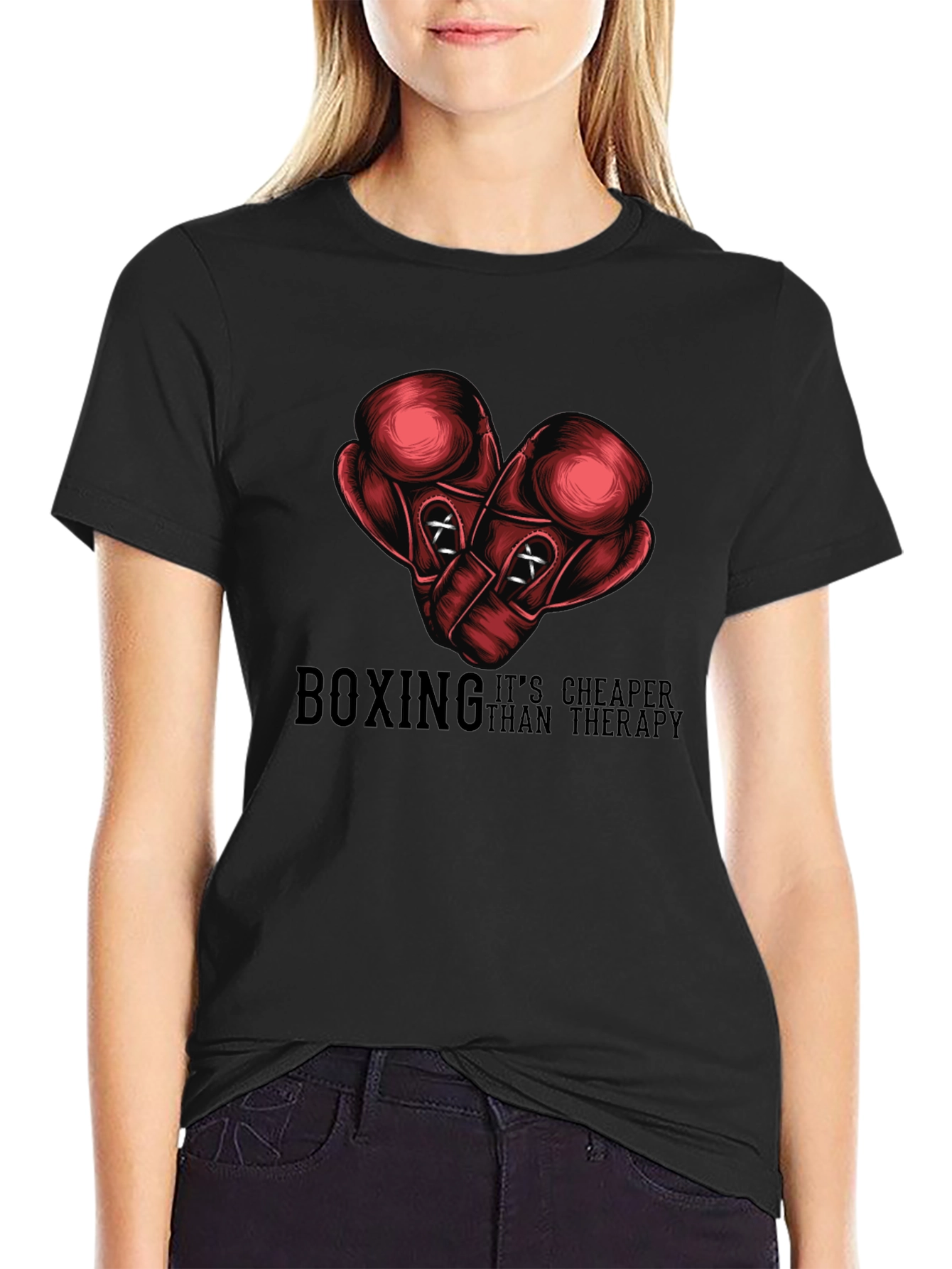 Boxing Cheaper Than Therapy Graphic Tee