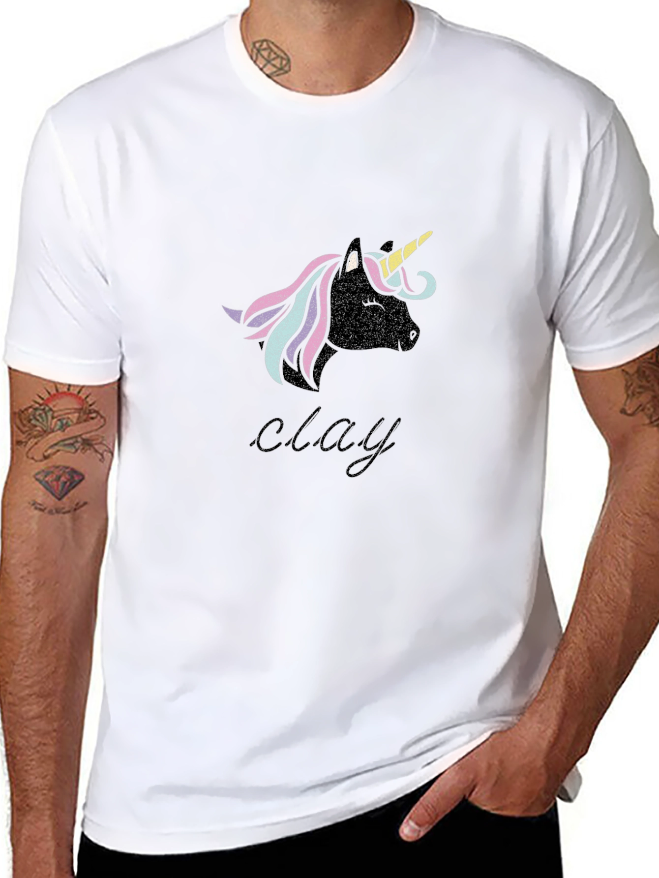 Unicorn Clay T-Shirt - Black