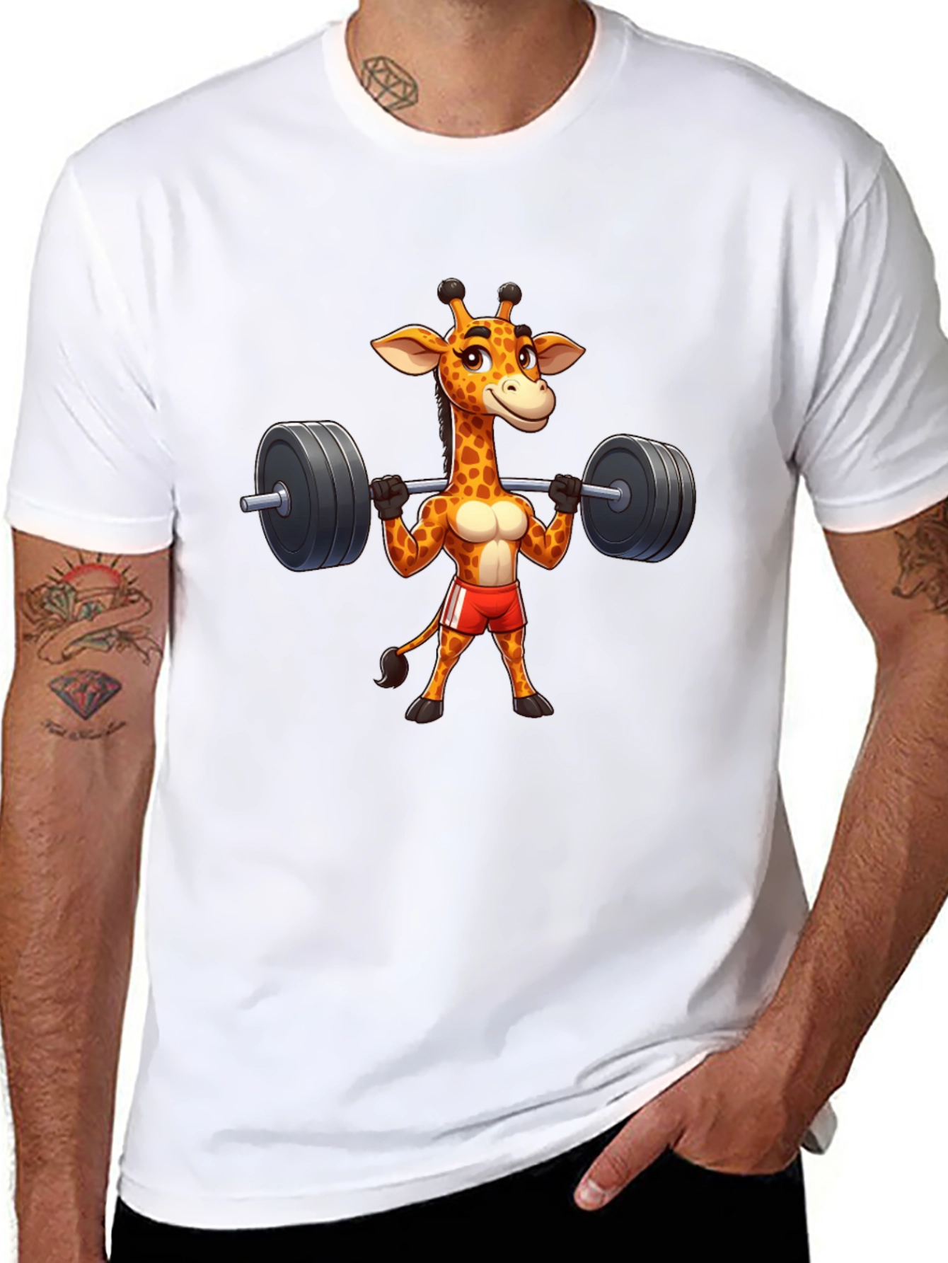 Giraffe Gym T-Shirt - Funny Workout Tee