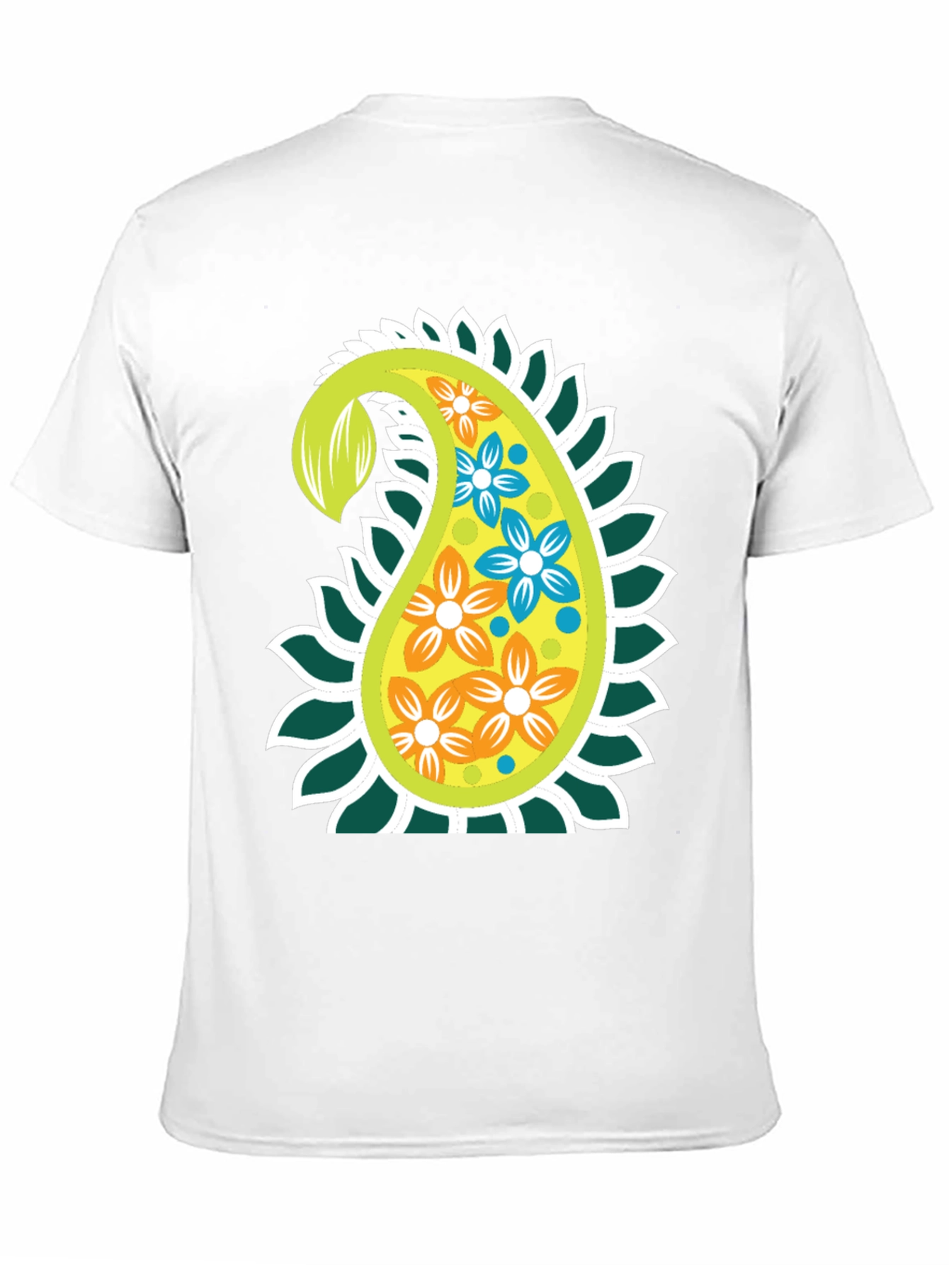 Paisley Flower Graphic Print Black T-Shirt