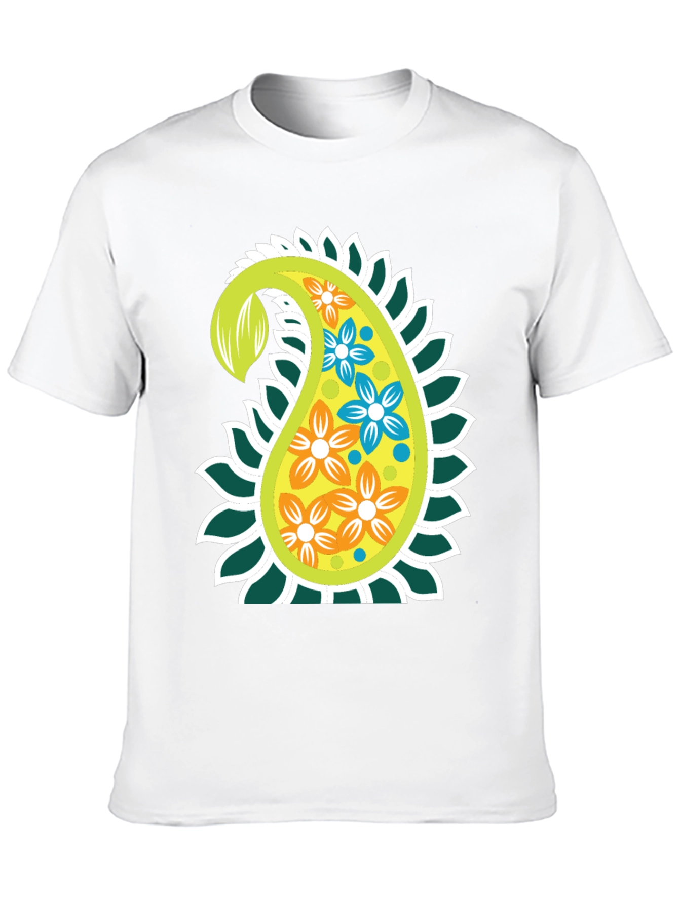 Paisley Flower Graphic Print Black T-Shirt