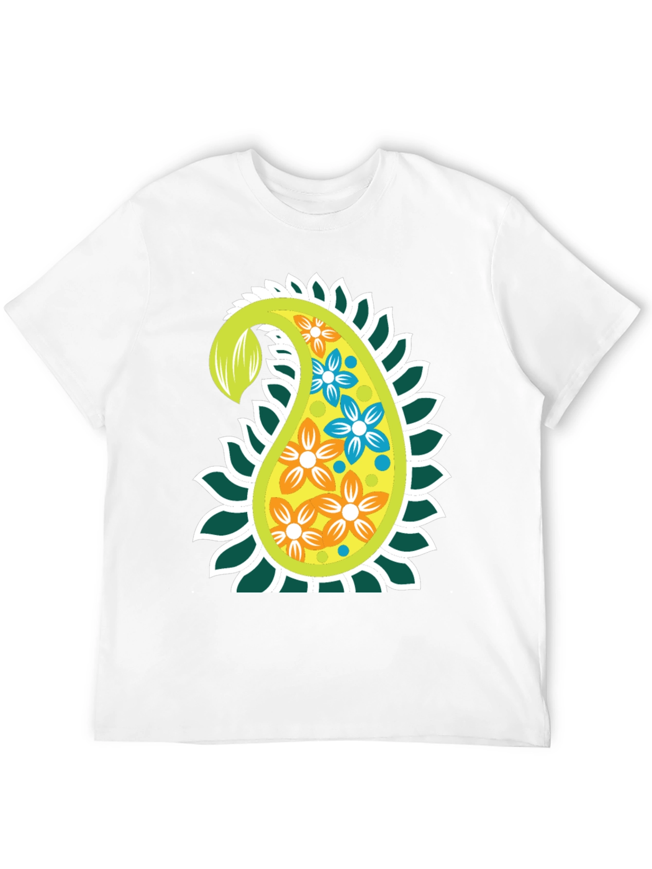 Paisley Flower Graphic Print Black T-Shirt