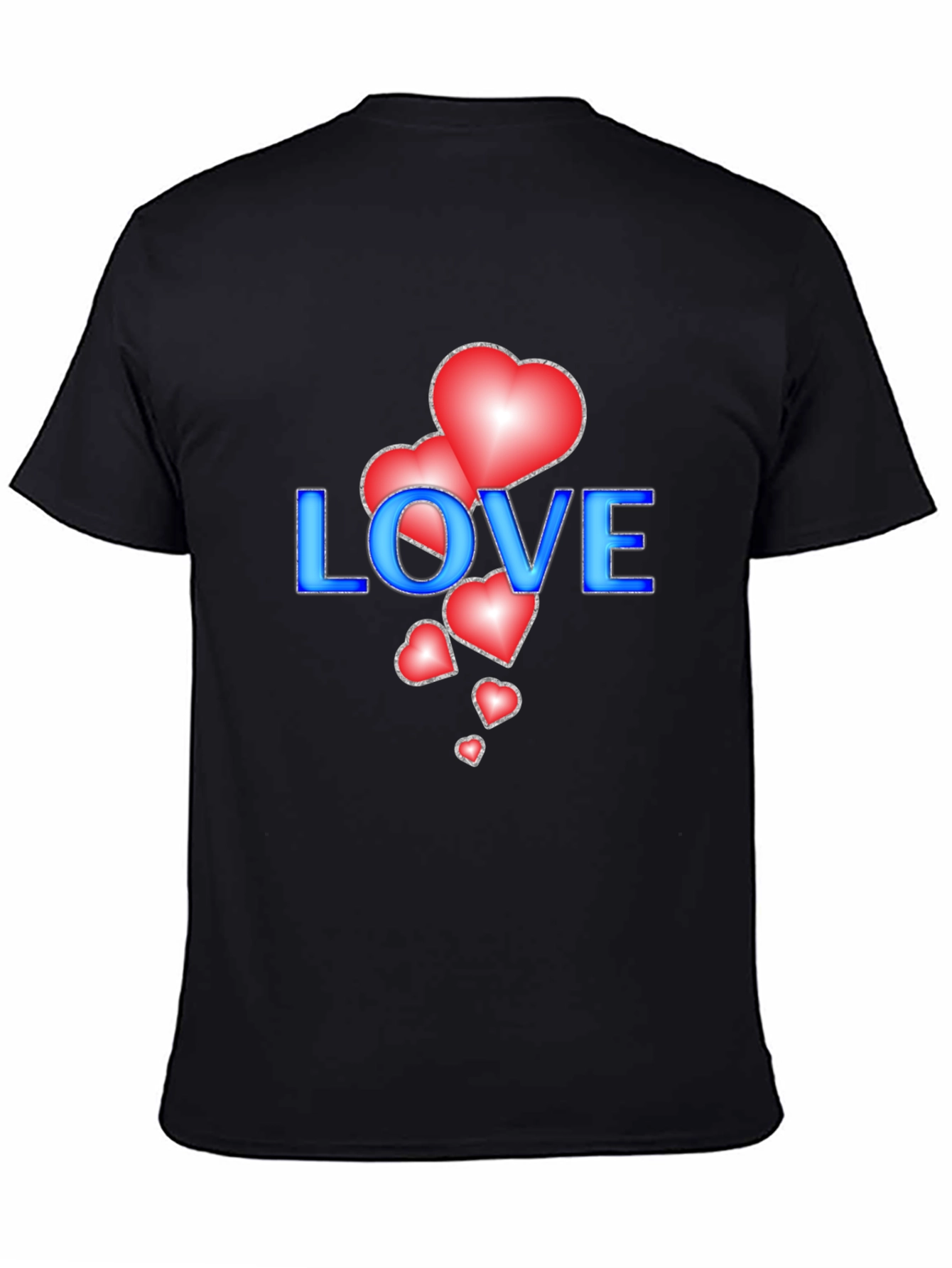 Love Hearts Graphic Tee - Stylish Black T-Shirt