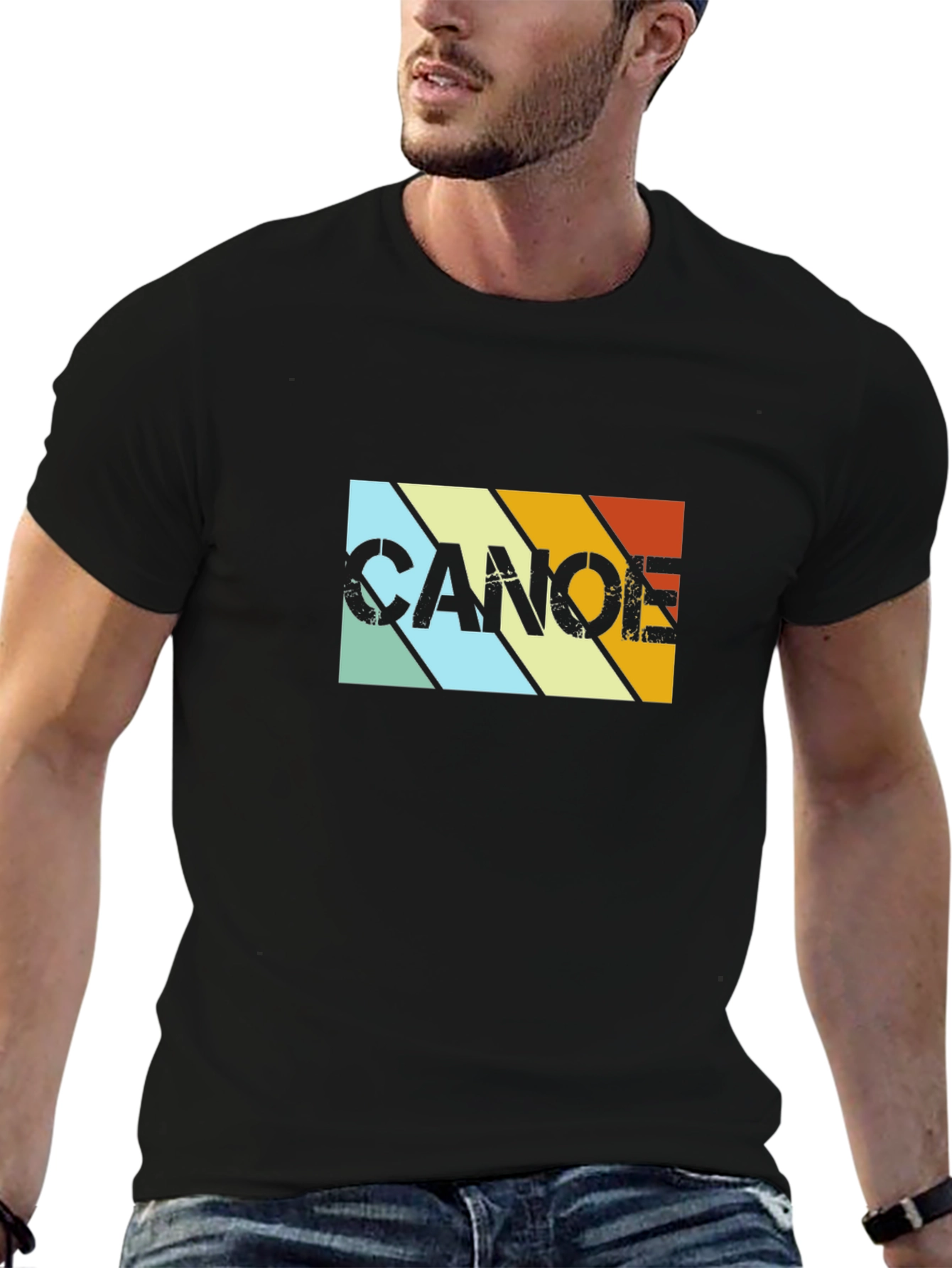 Retro Canoe Graphic Tee - Black