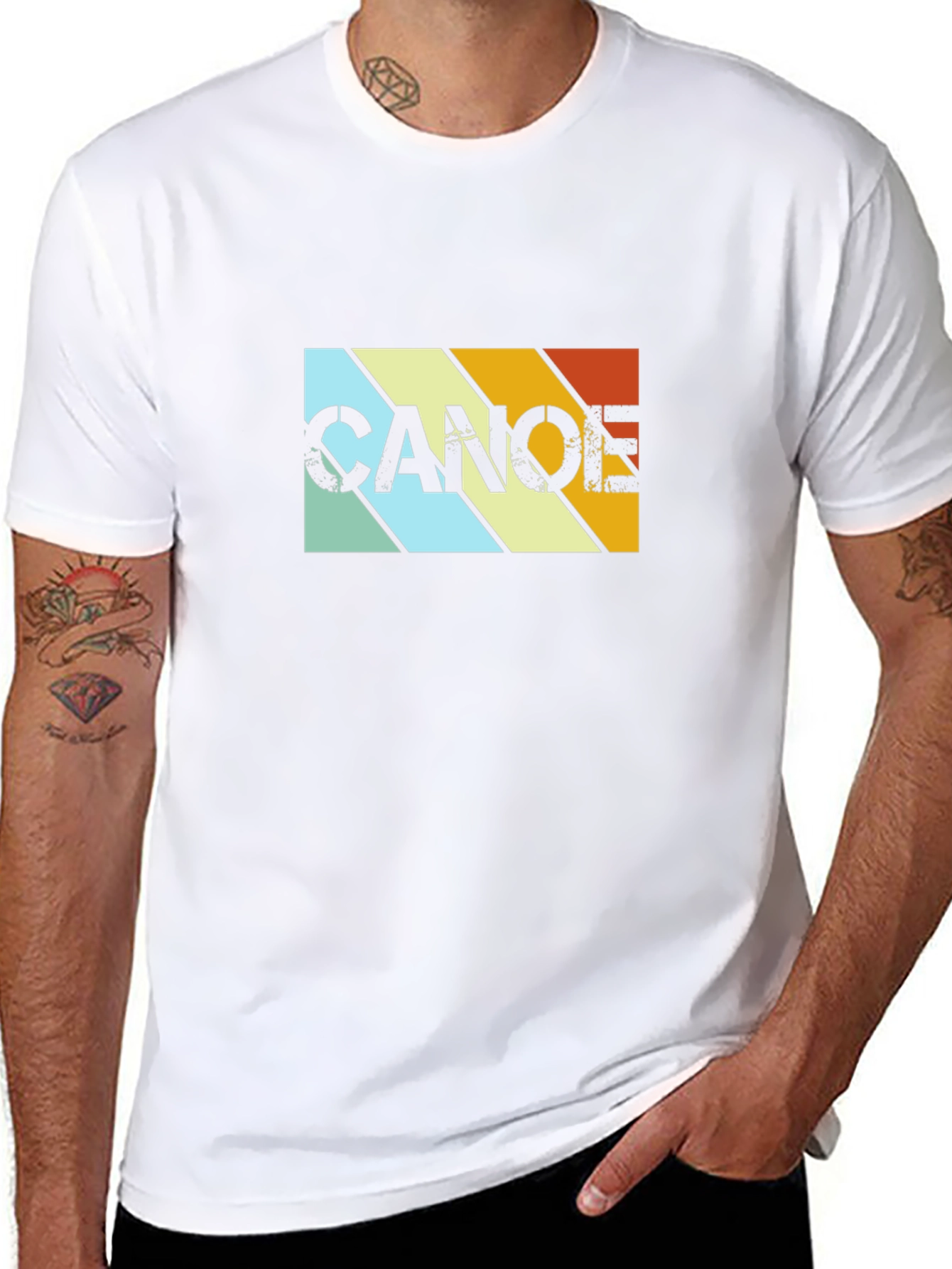 Retro Canoe Graphic Tee - Black
