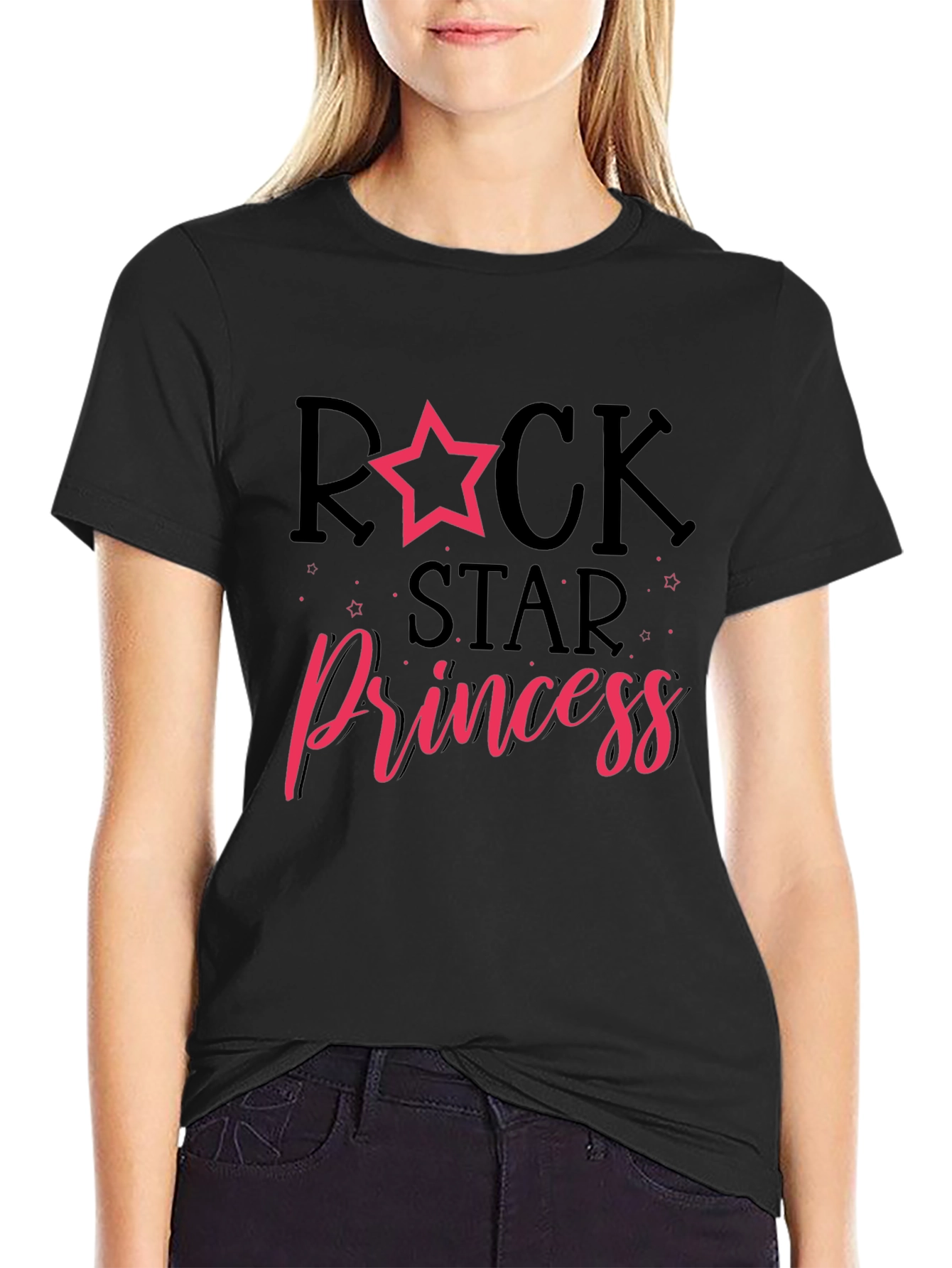 Rockstar Princess Black Graphic Tee