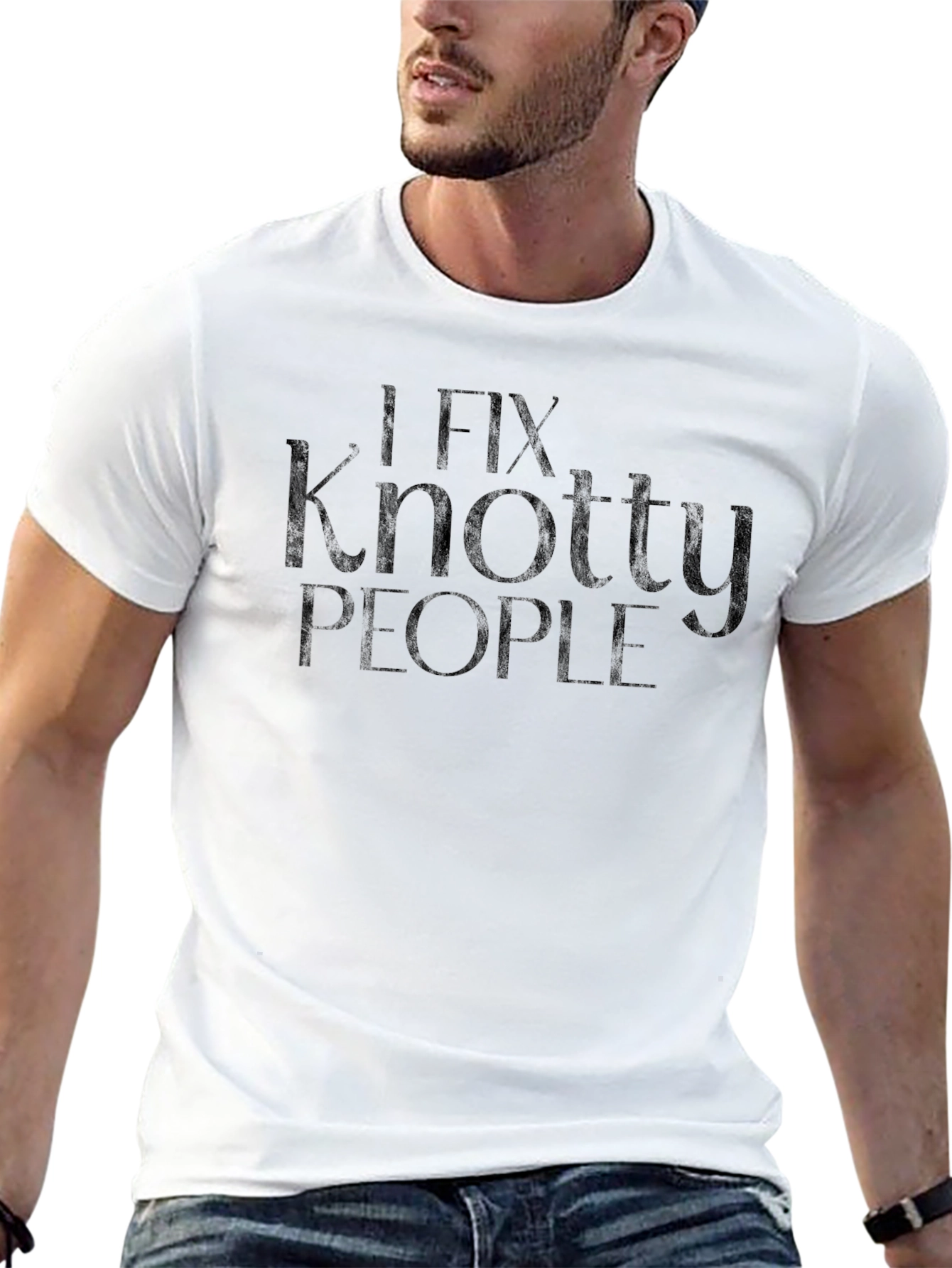 I Fix Knotty People Funny Black T-Shirt