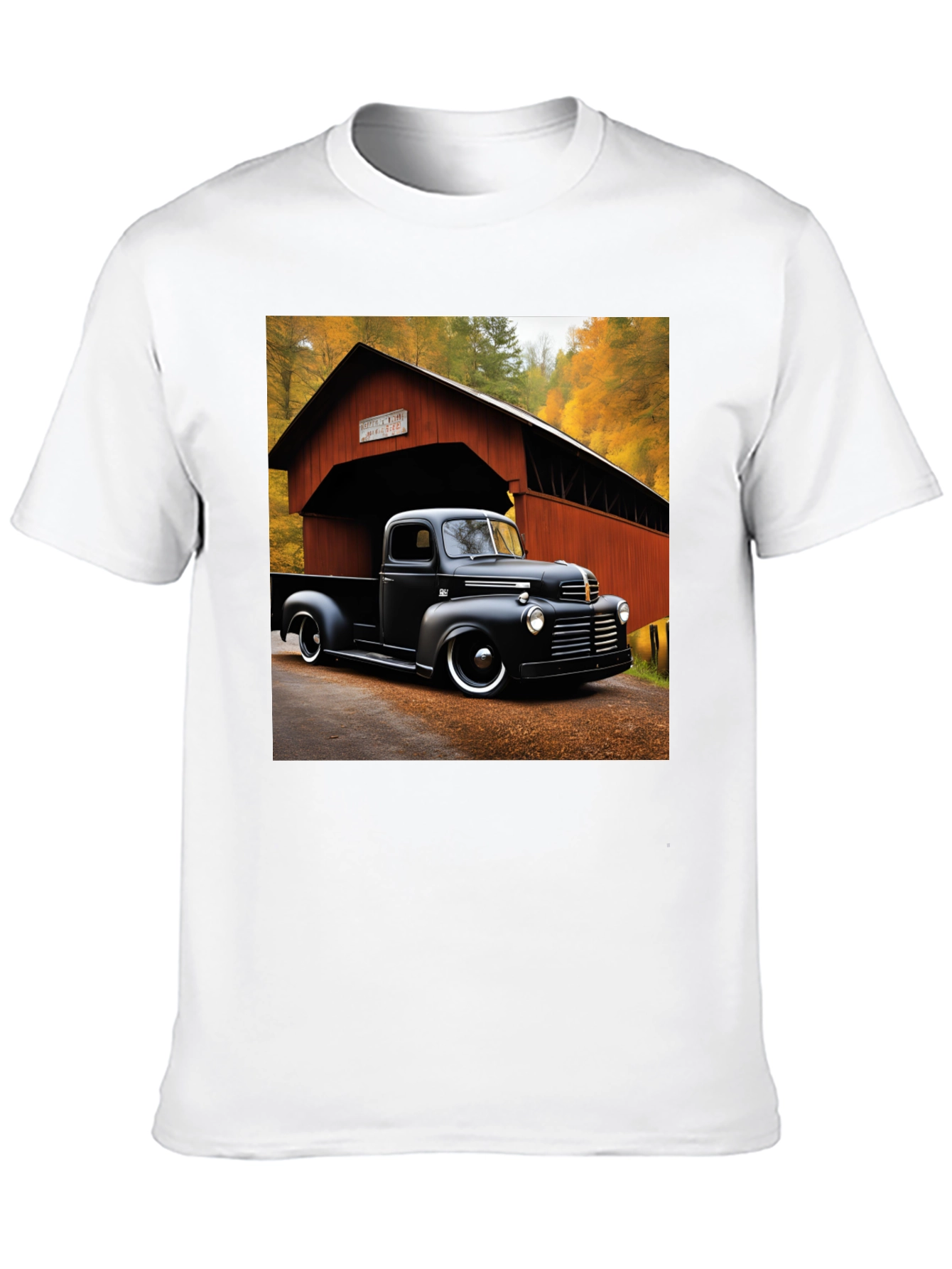 Classic Truck T-Shirt - Covered Bridge Backdrop