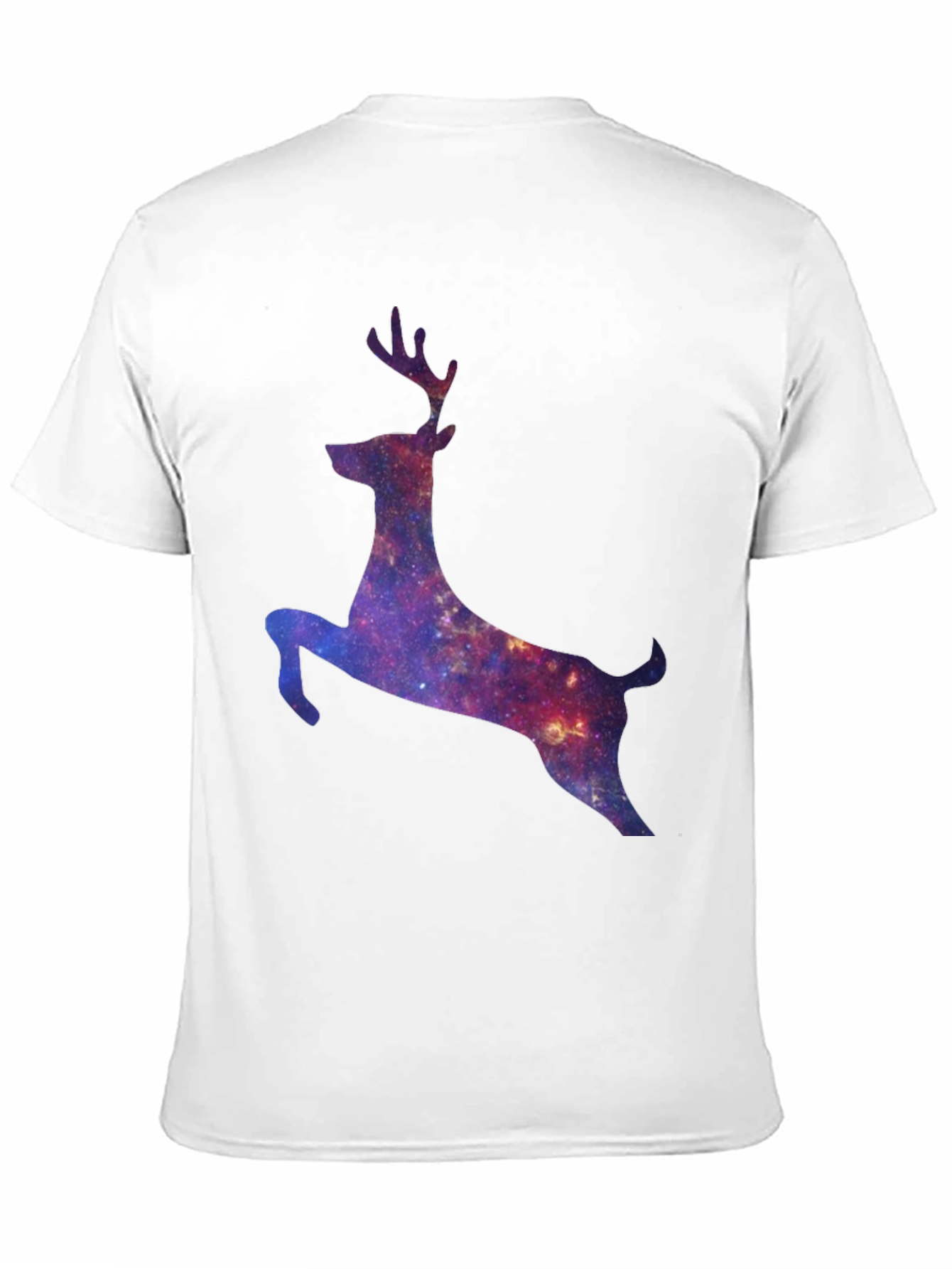 Galaxy Deer Graphic Tee - Black Cotton T-Shirt