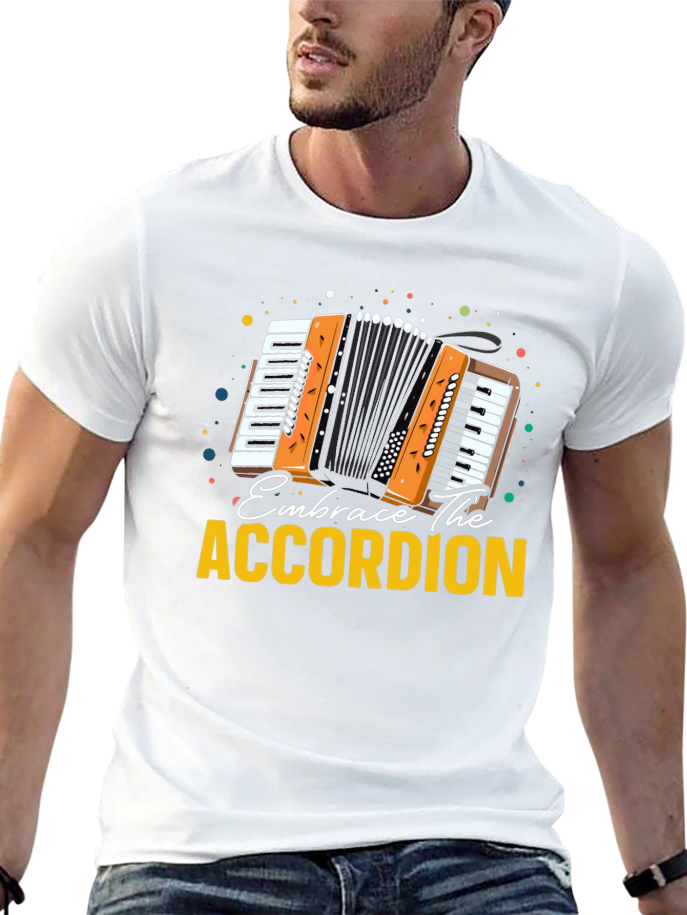 Embrace The Accordion Black Graphic Tee