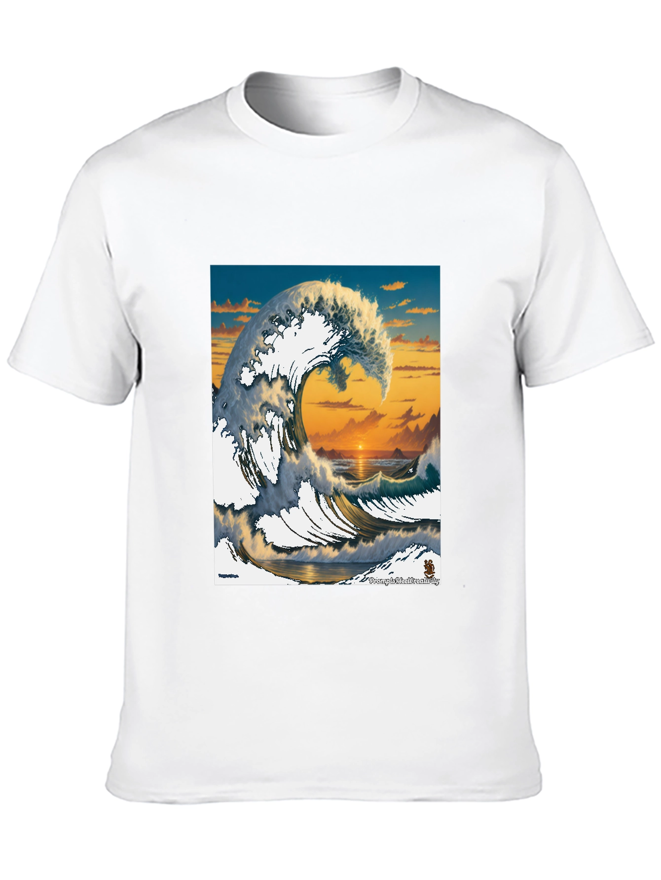 Great Wave Graphic Tee - Sunset Ocean Design
