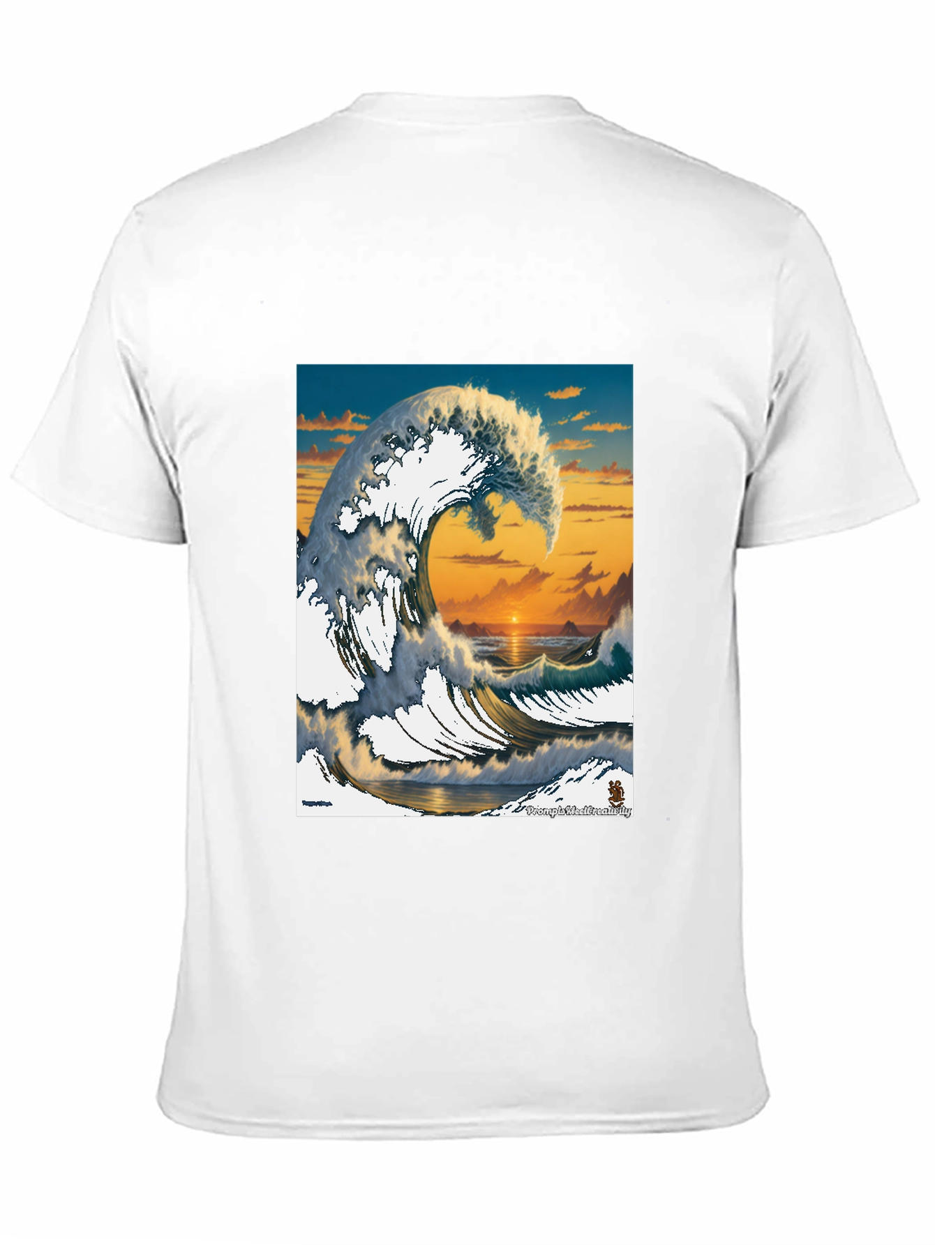 Great Wave Graphic Tee - Sunset Ocean Design