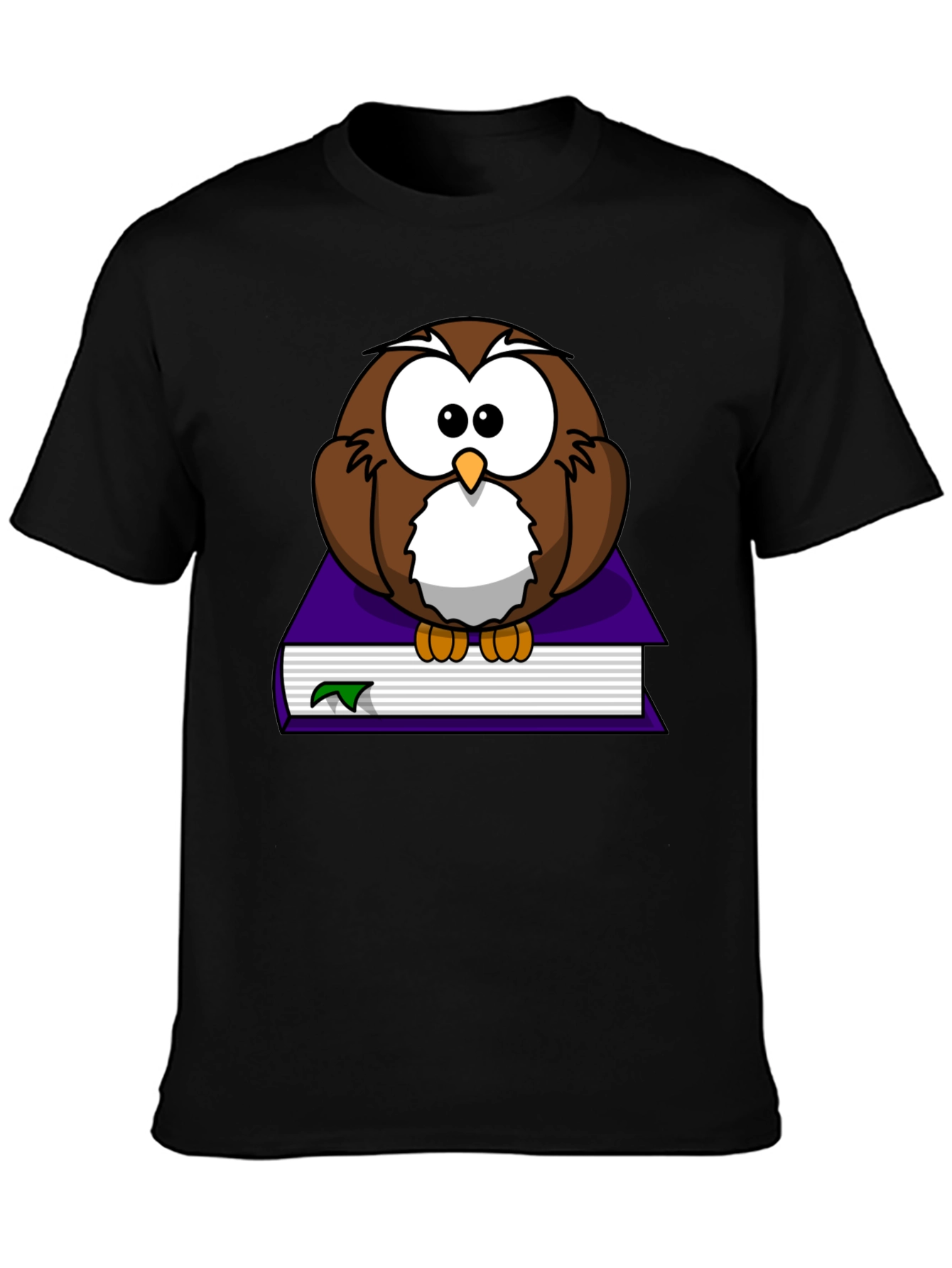 Owl on Book Graphic Tee - Black T-Shirt