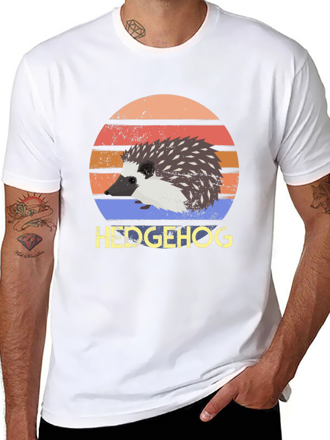 Hedgehog Retro Style T-Shirt - Cute Animal Tee