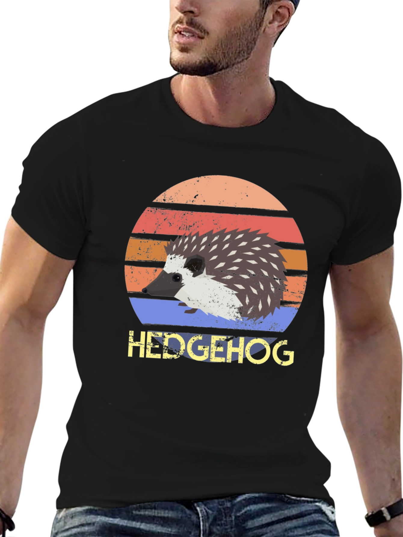 Hedgehog Retro Style T-Shirt - Cute Animal Tee