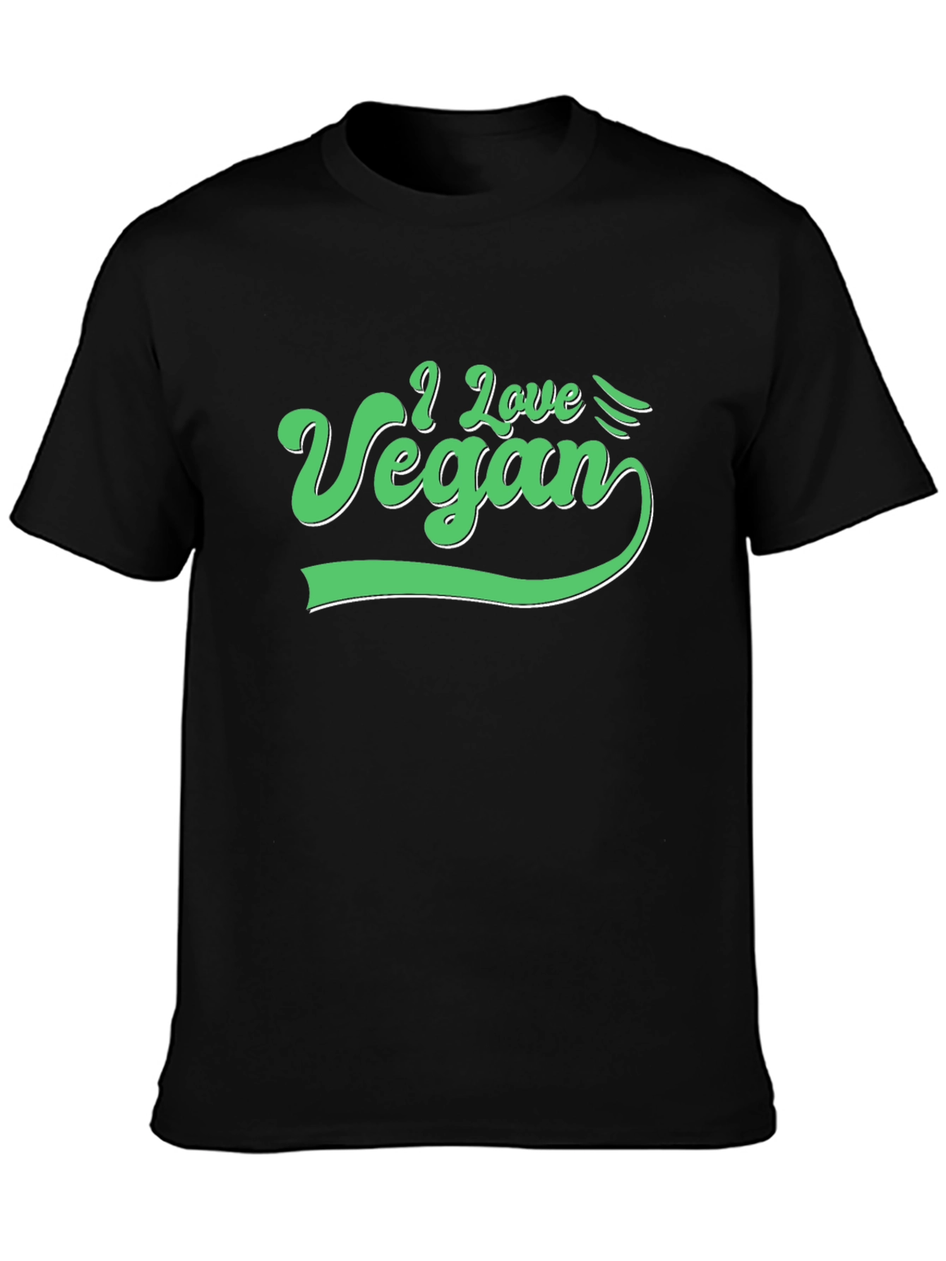 I Love Vegan Graphic Tee - Black Cotton T-Shirt