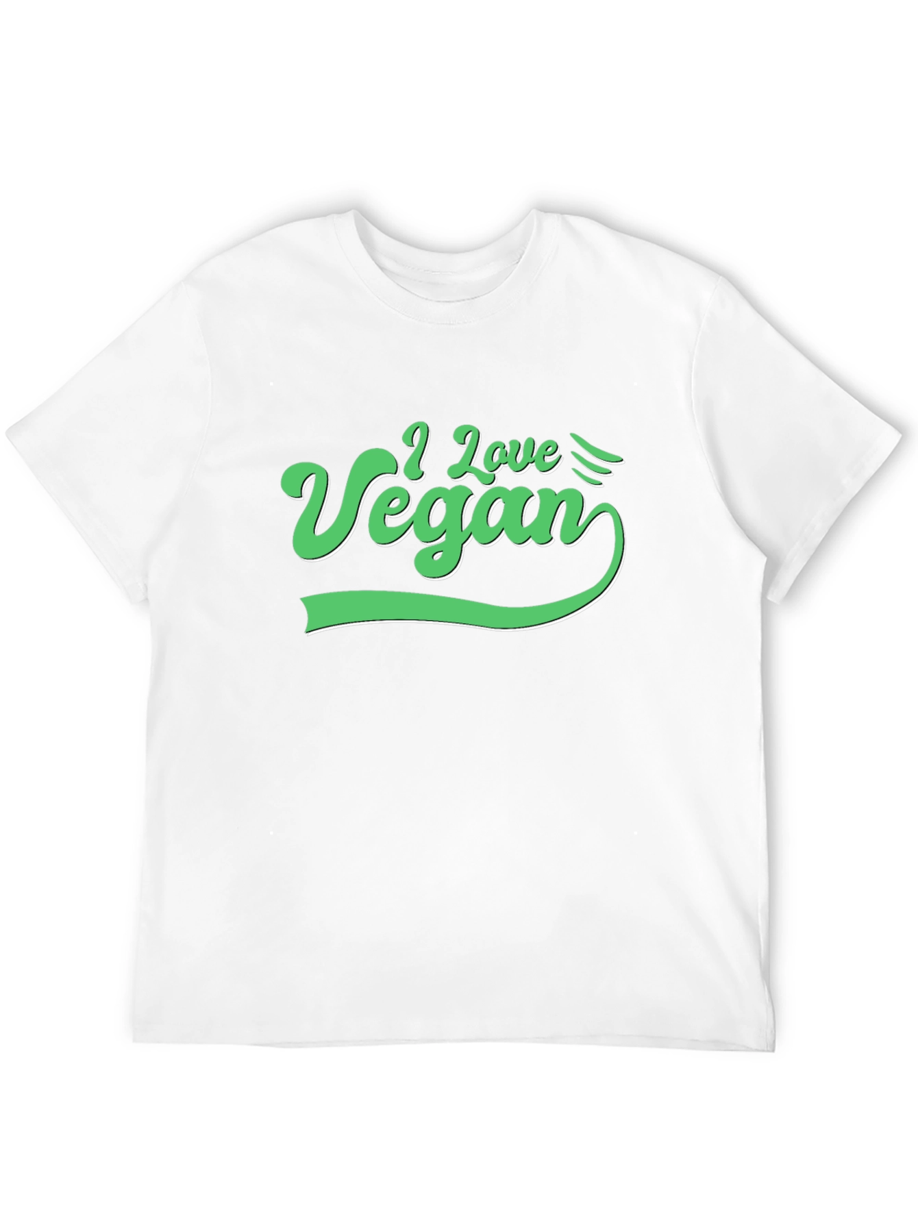 I Love Vegan Graphic Tee - Black Cotton T-Shirt