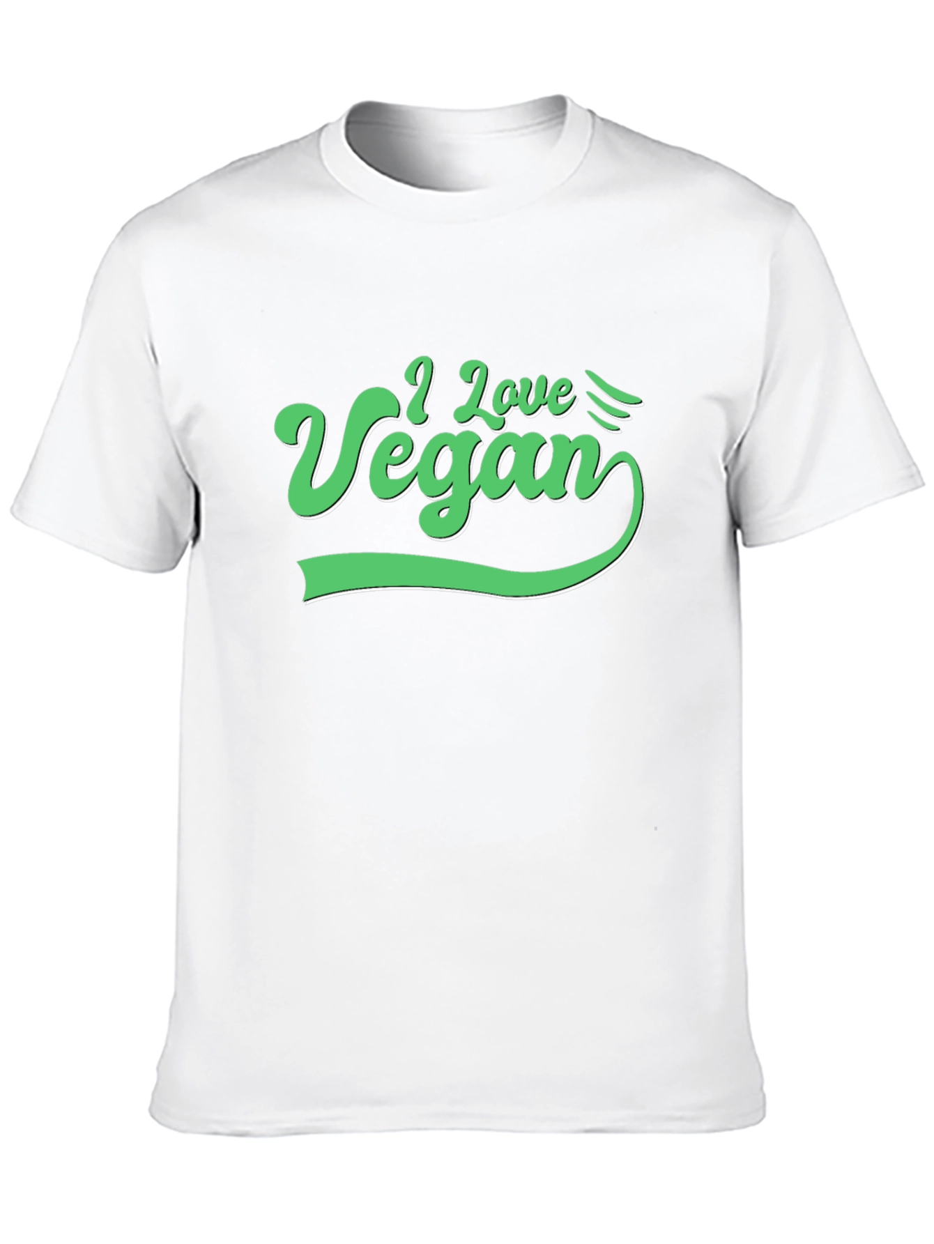 I Love Vegan Graphic Tee - Black Cotton T-Shirt