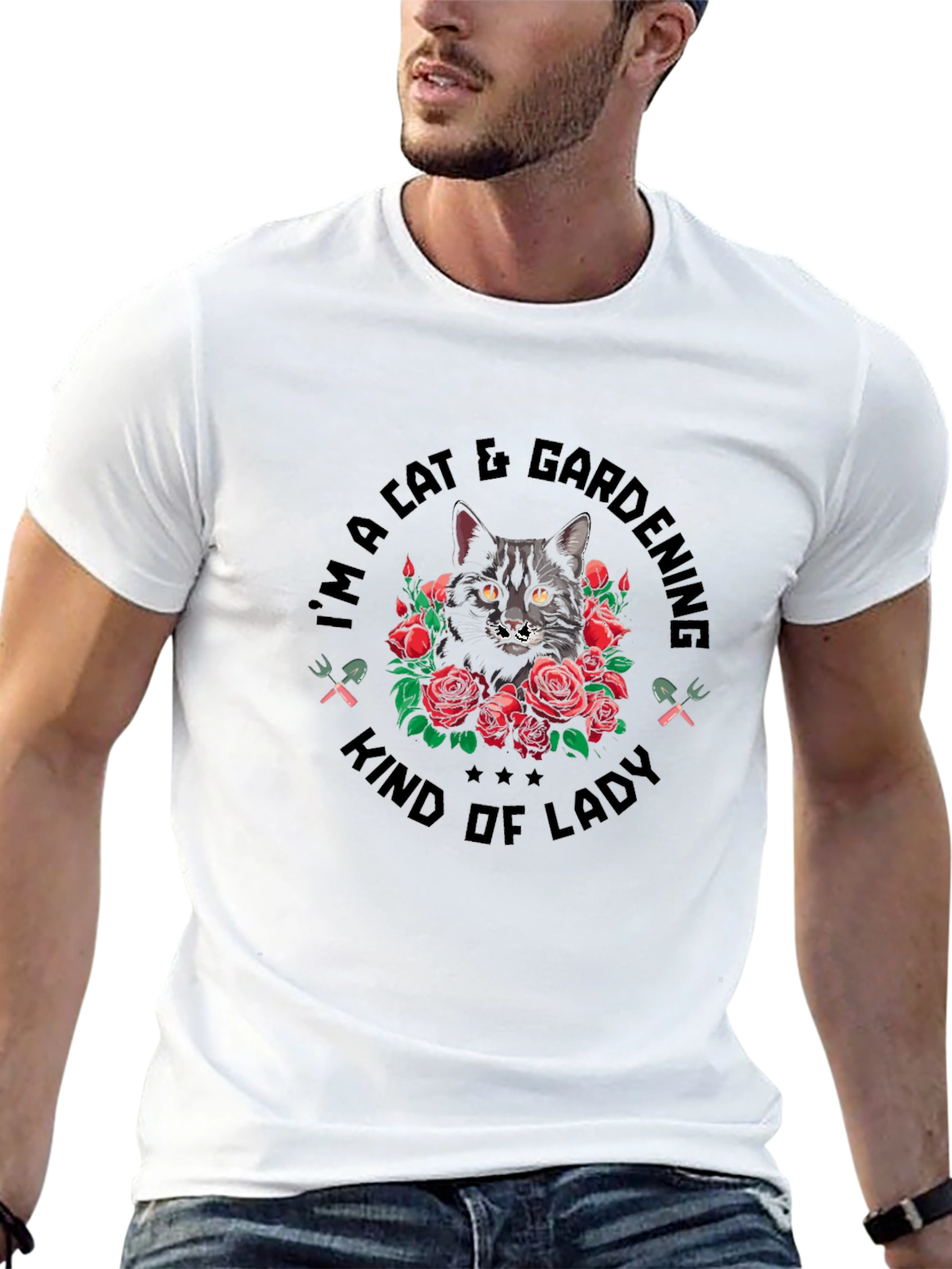 Cat & Gardening Lady T-Shirt