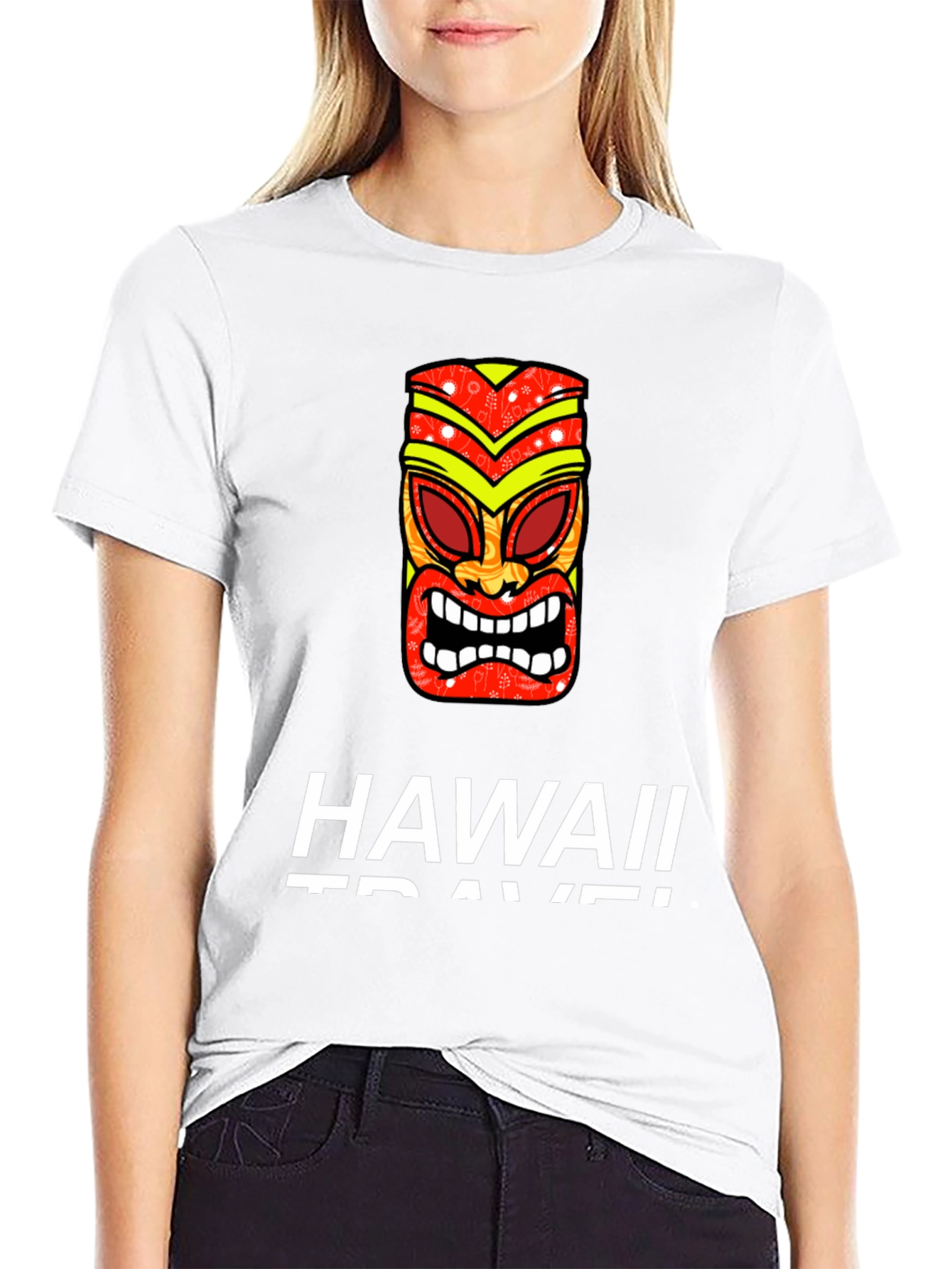Hawaii Tiki Mask Graphic T-Shirt