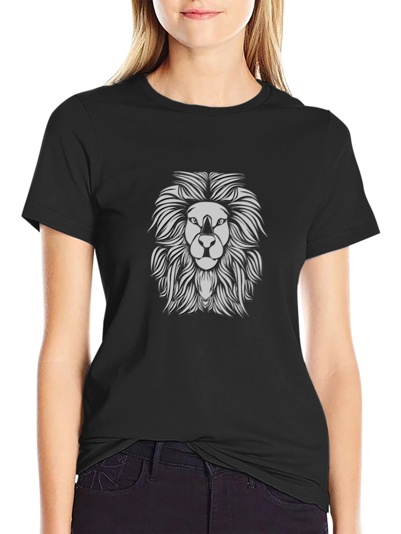 Lion Graphic Tee - Mens Black T-Shirt