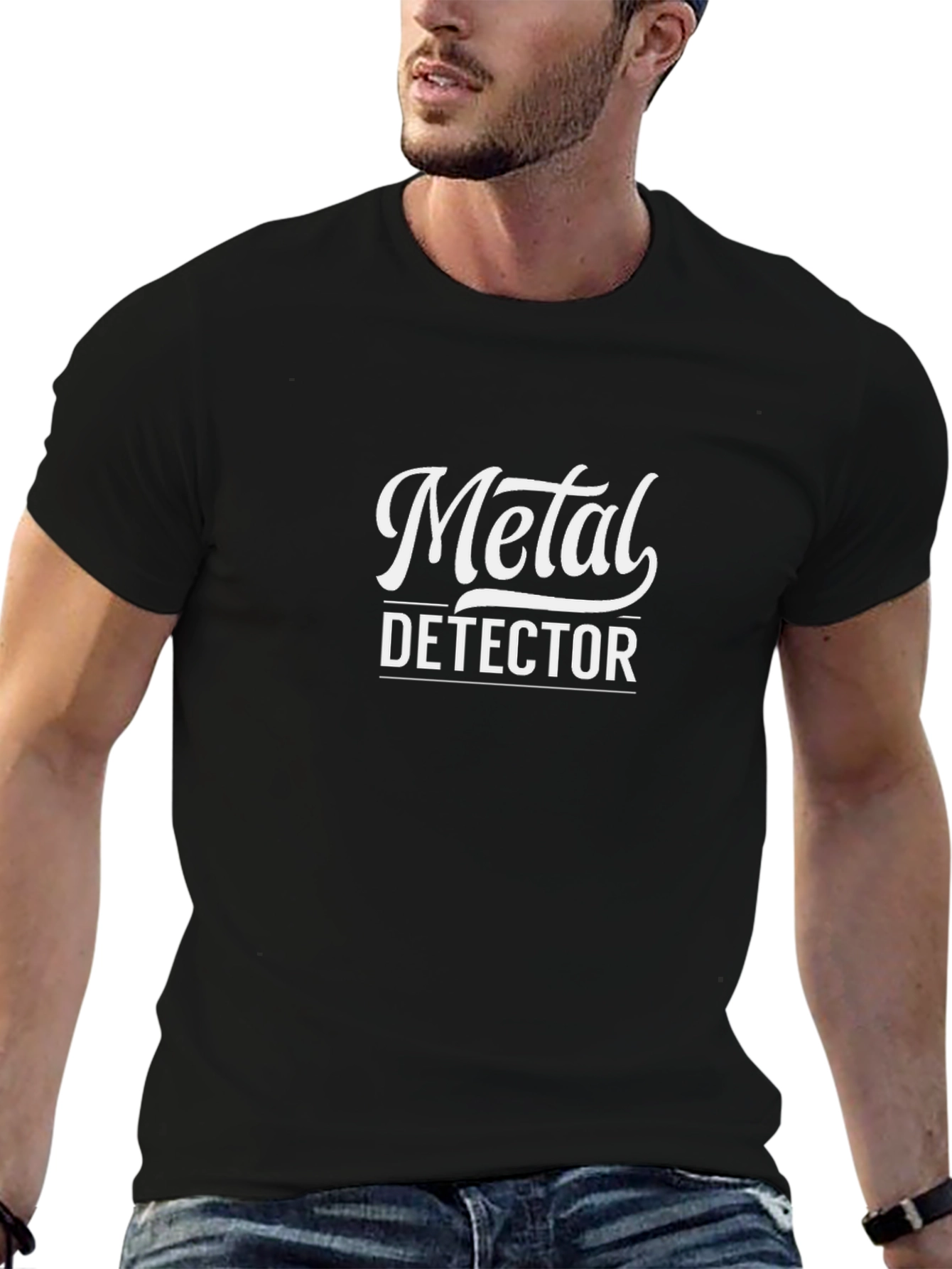 Metal Detector Black Graphic Tee