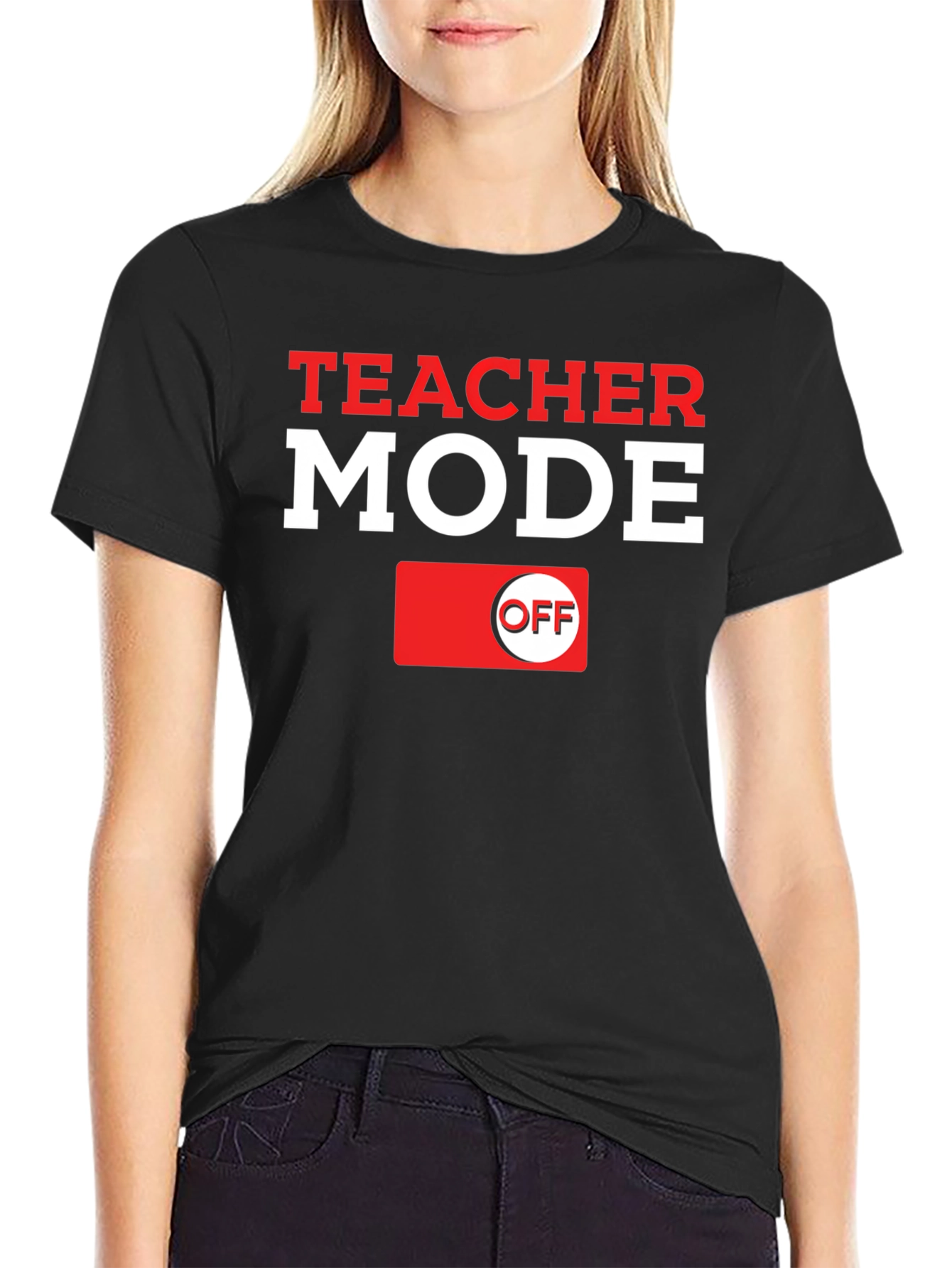 Teacher Mode OFF Graphic Tee - Black