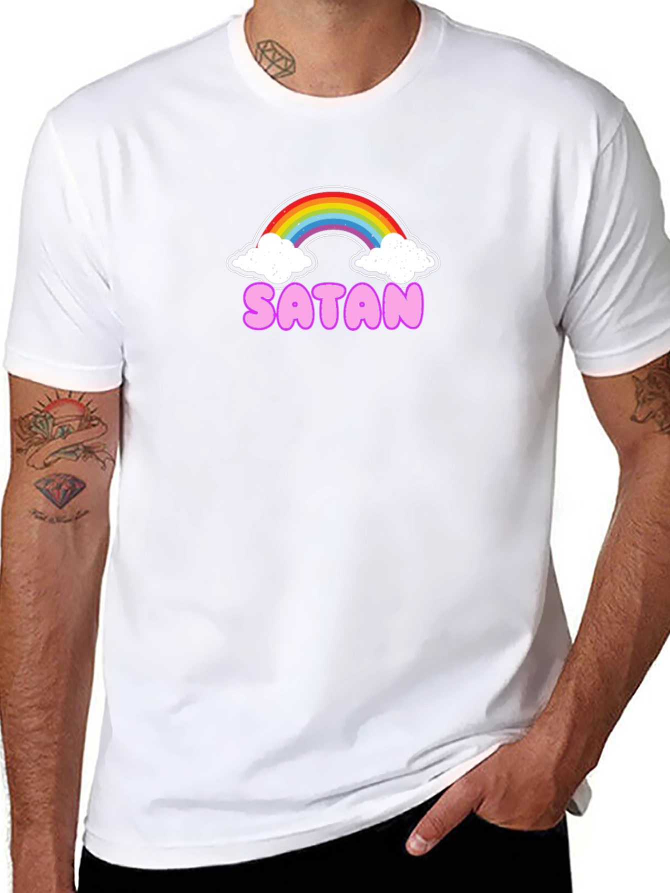 Rainbow Satan Graphic Tee - Black