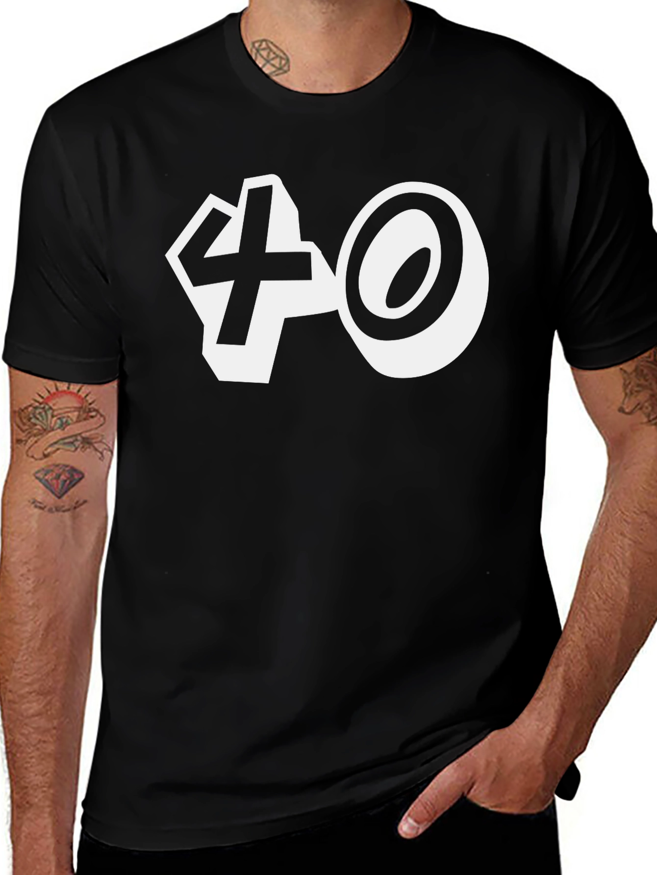 Funny 40th Birthday T-Shirt - White Graphic on Black