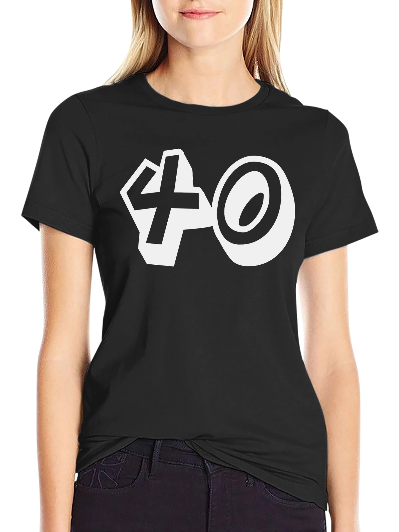 Funny 40th Birthday T-Shirt - White Graphic on Black