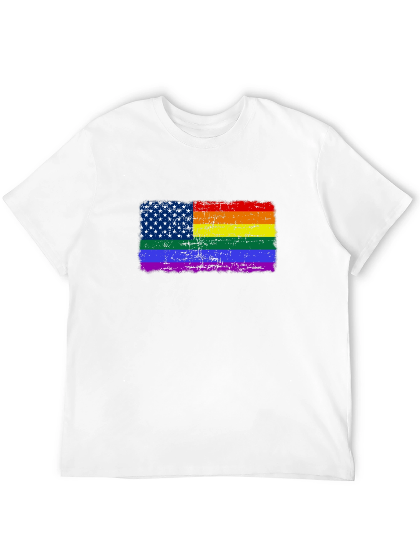Pride USA Flag T-Shirt - Distressed Graphic Tee