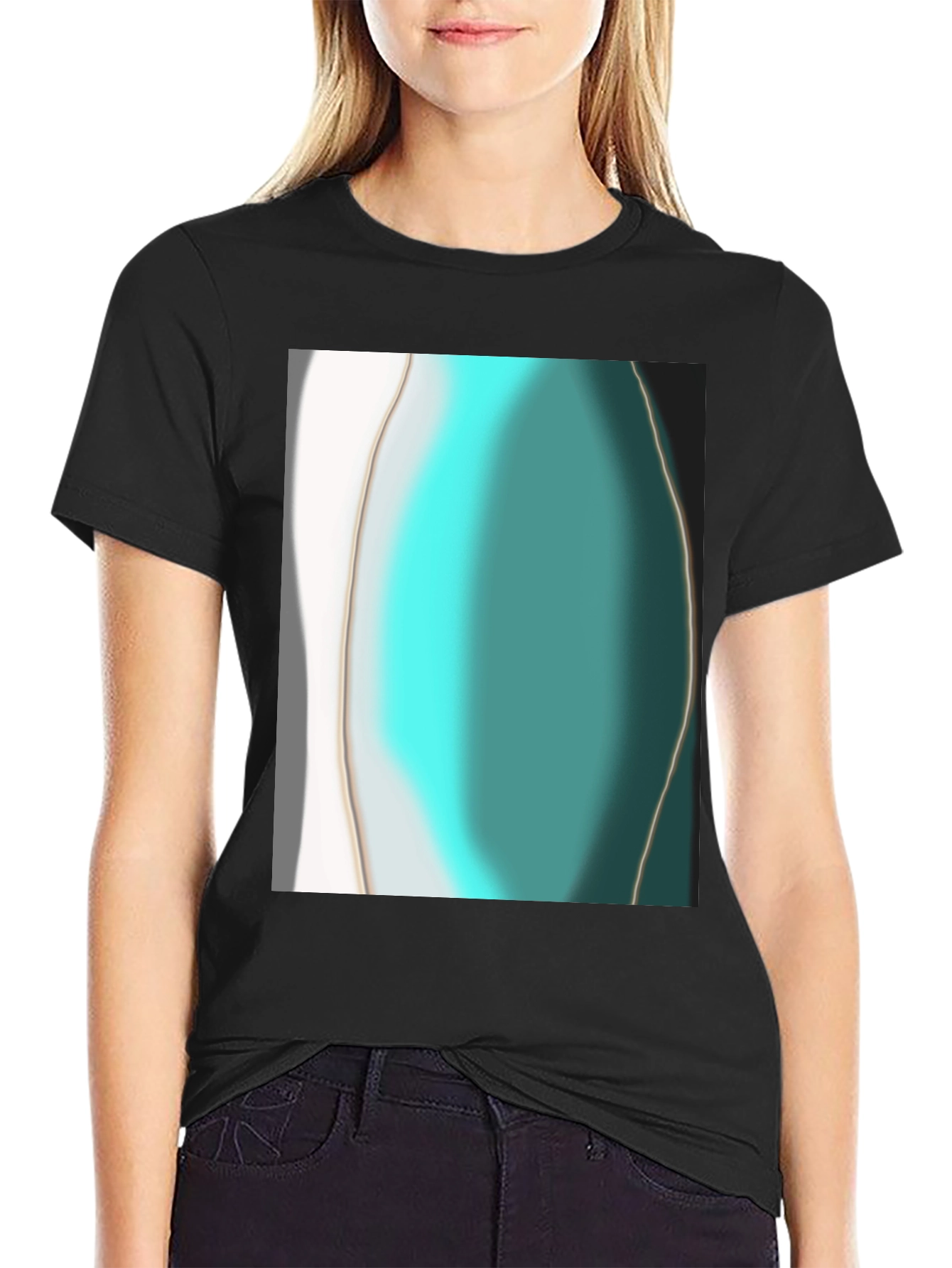 Abstract Design Tee - Modern Art Black T-Shirt