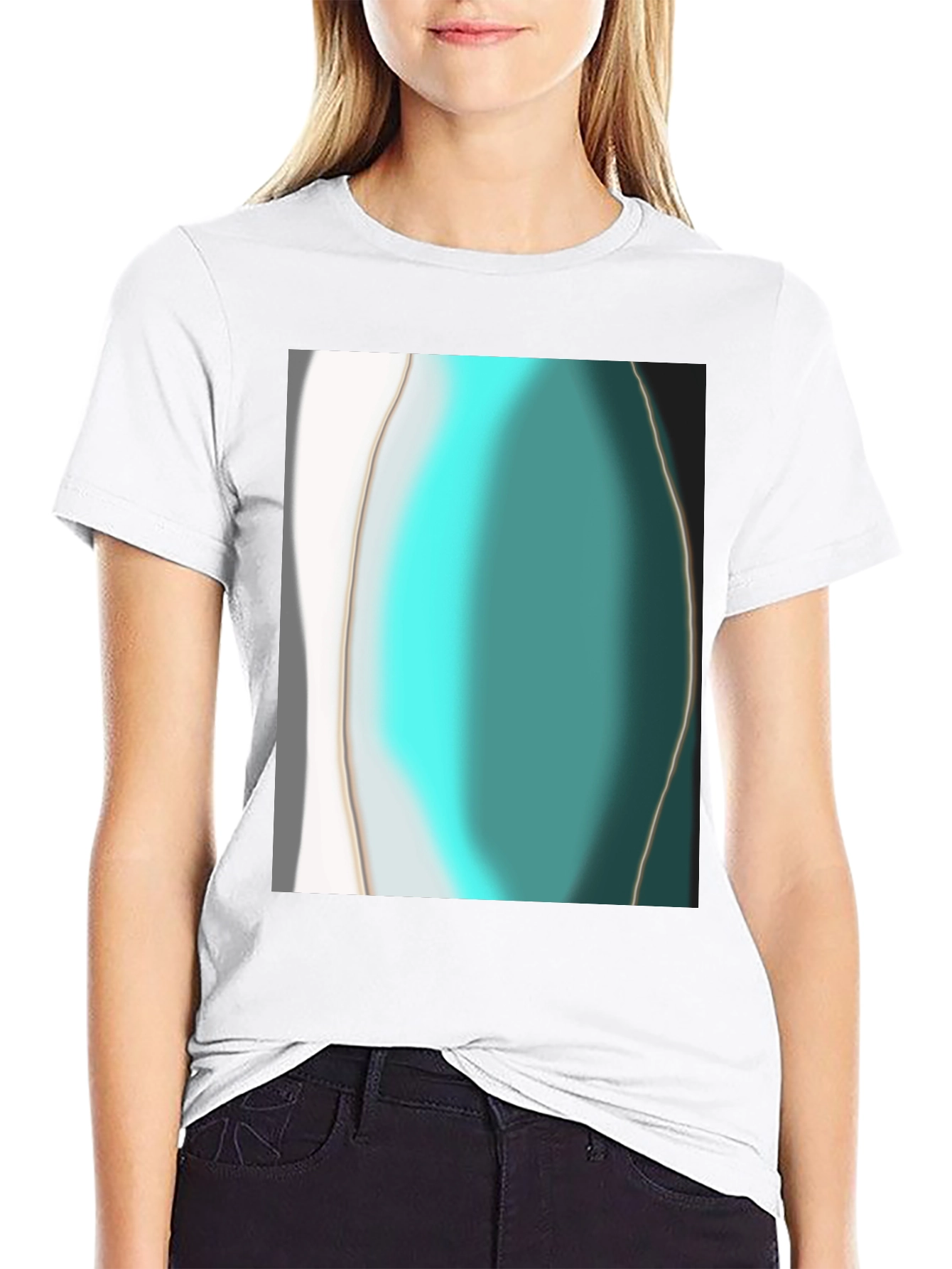Abstract Design Tee - Modern Art Black T-Shirt