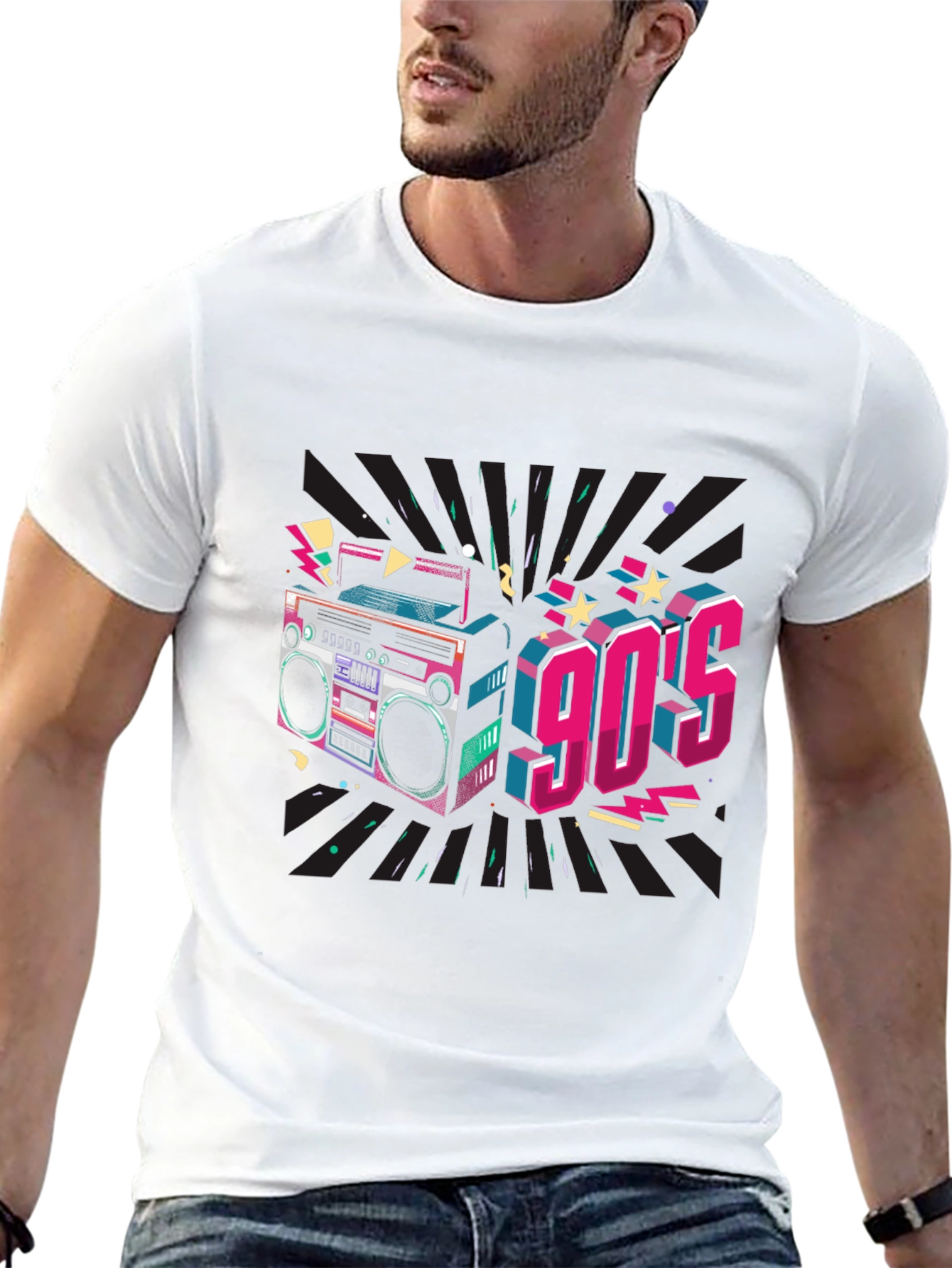 Retro 90s Boombox Graphic Tee