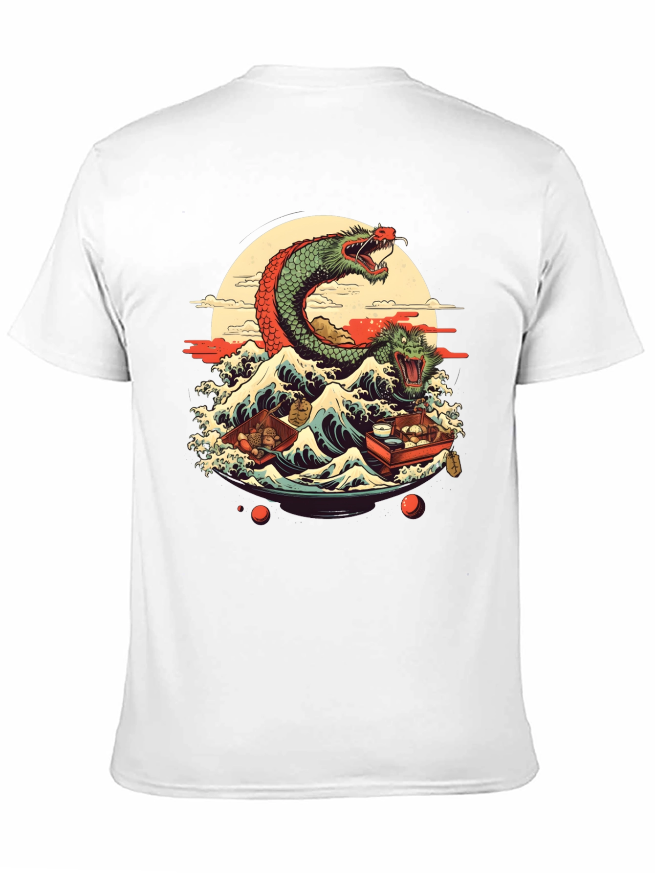 Dragon Wave Graphic Tee - Japanese Style