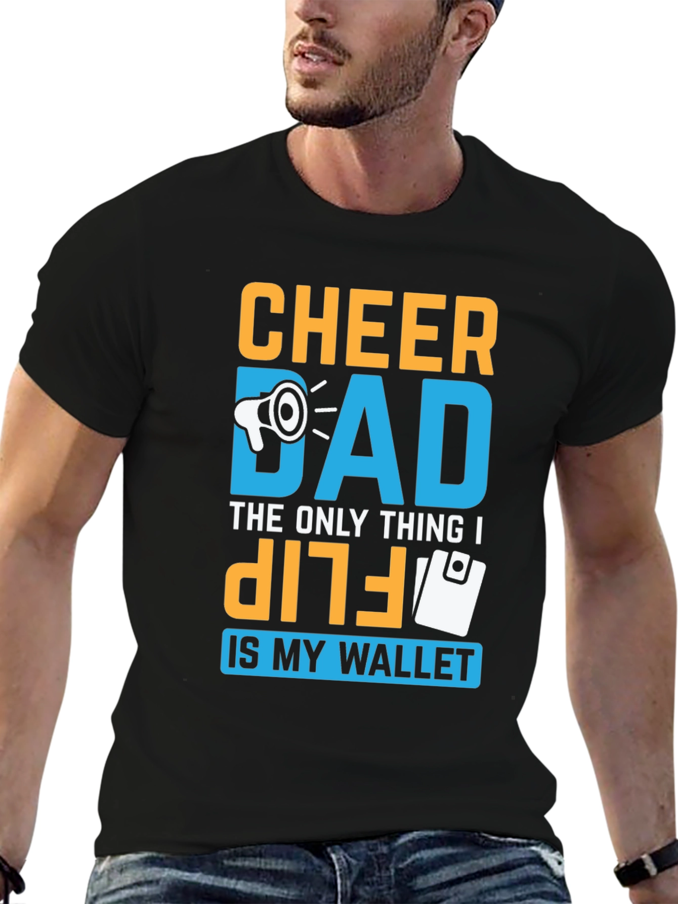 Cheer Dad T-Shirt: Wallet Flip Funny Design