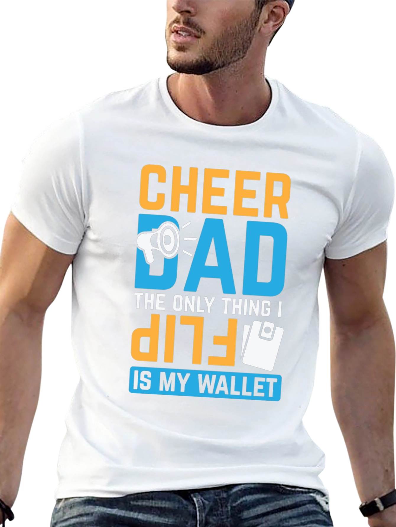 Cheer Dad T-Shirt: Wallet Flip Funny Design