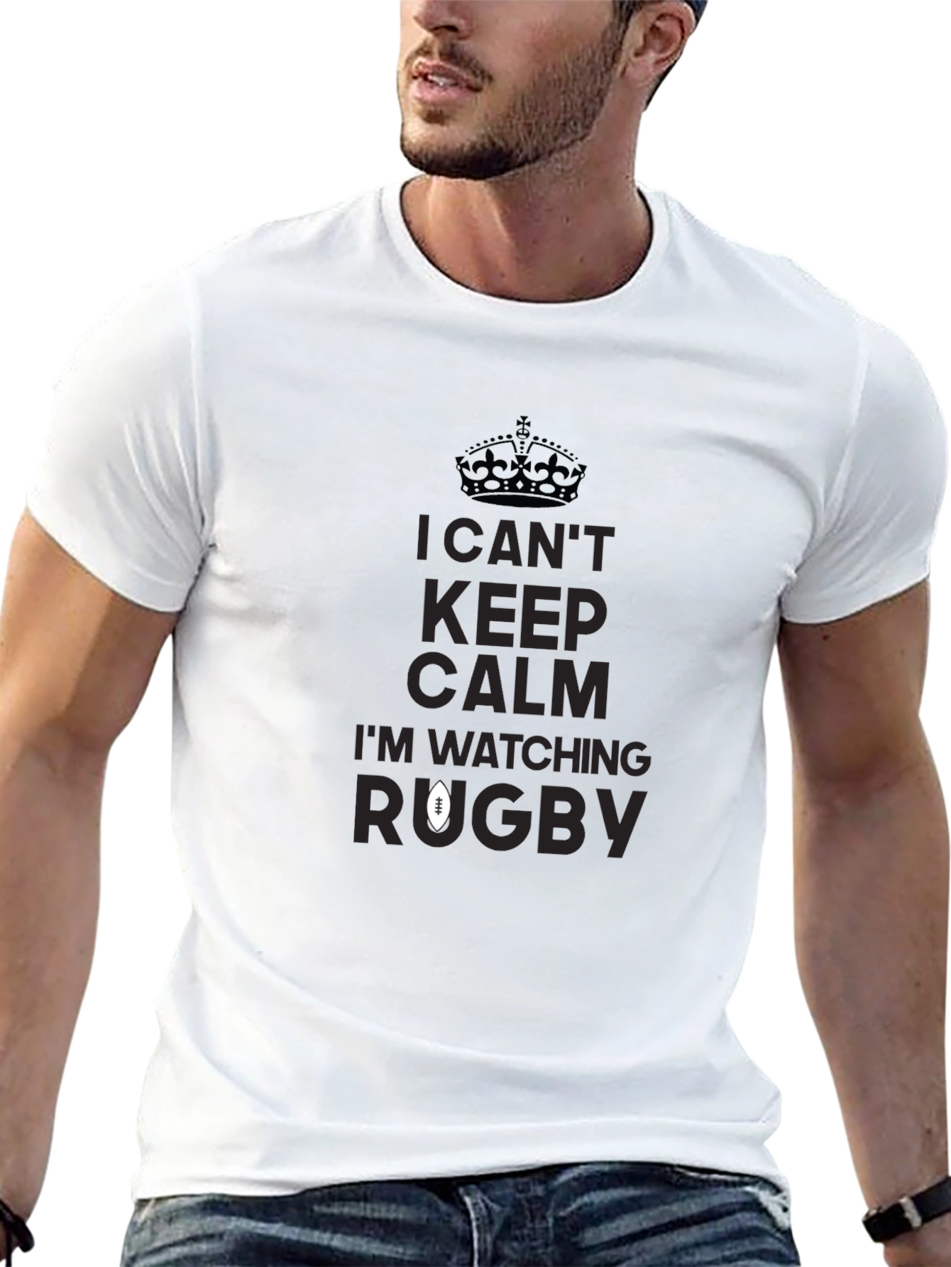 I Cant Keep Calm Im Watching Rugby Black T-Shirt