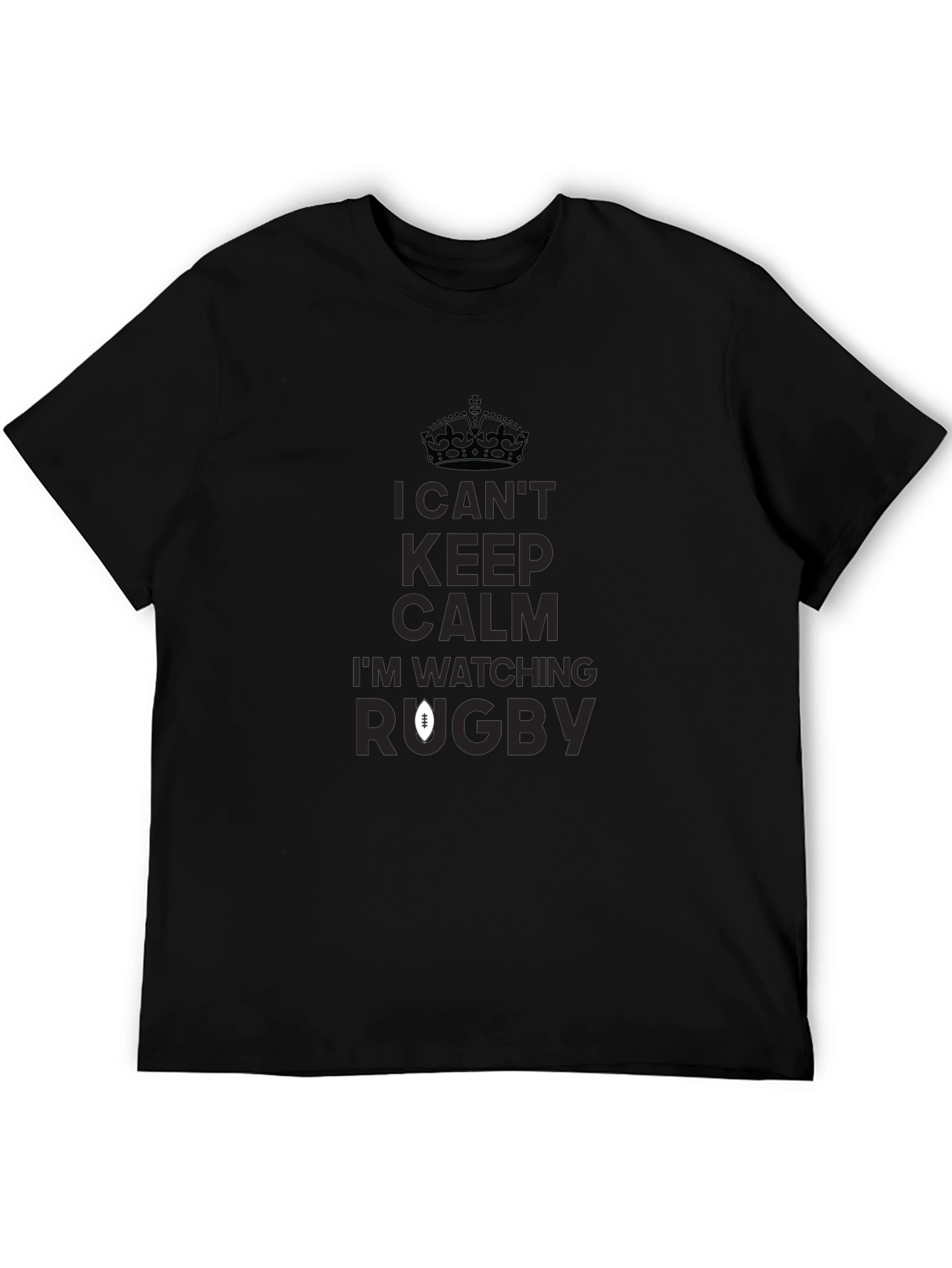 I Cant Keep Calm Im Watching Rugby Black T-Shirt