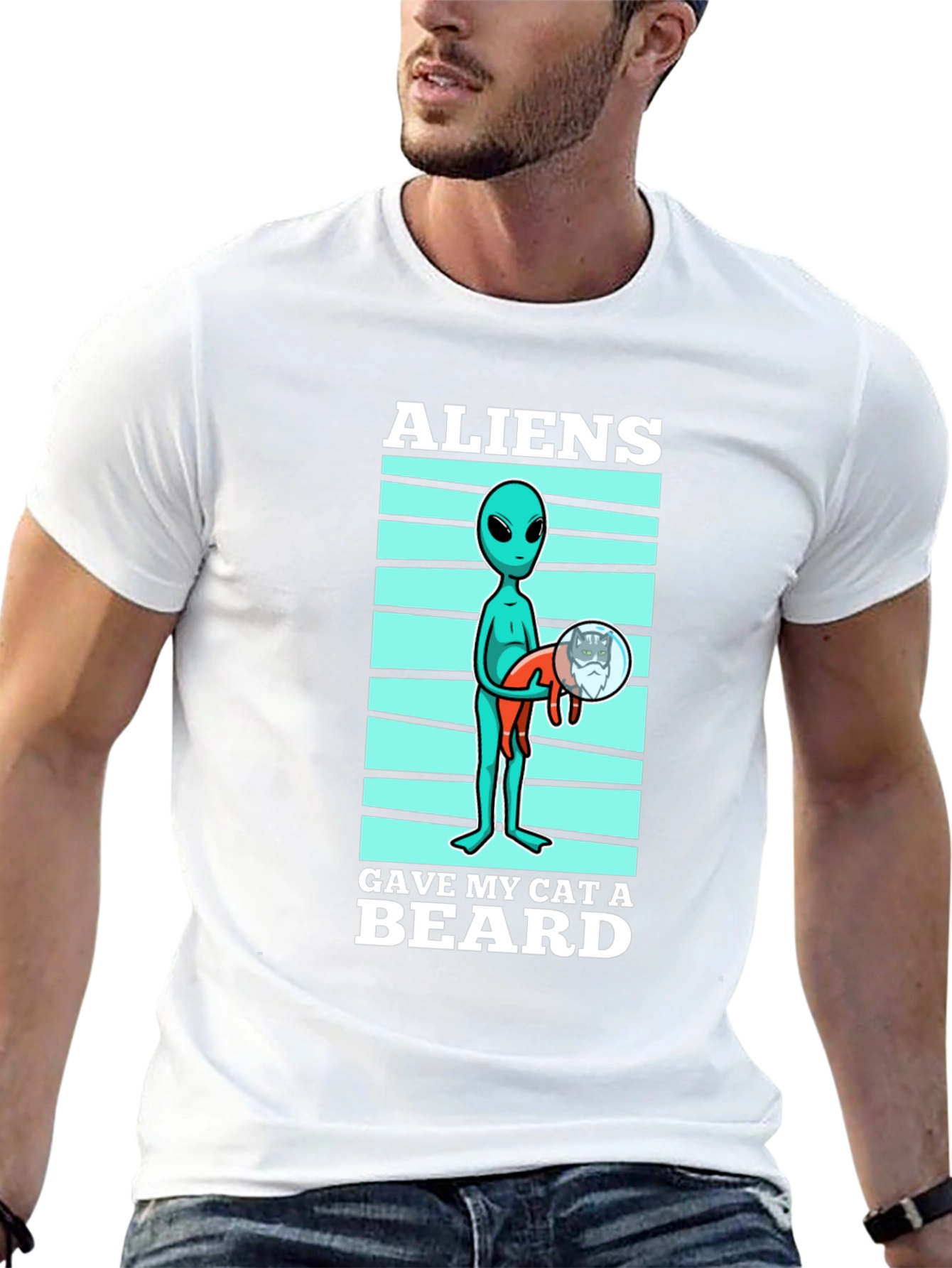 Aliens Gave My Cat a Beard T-Shirt